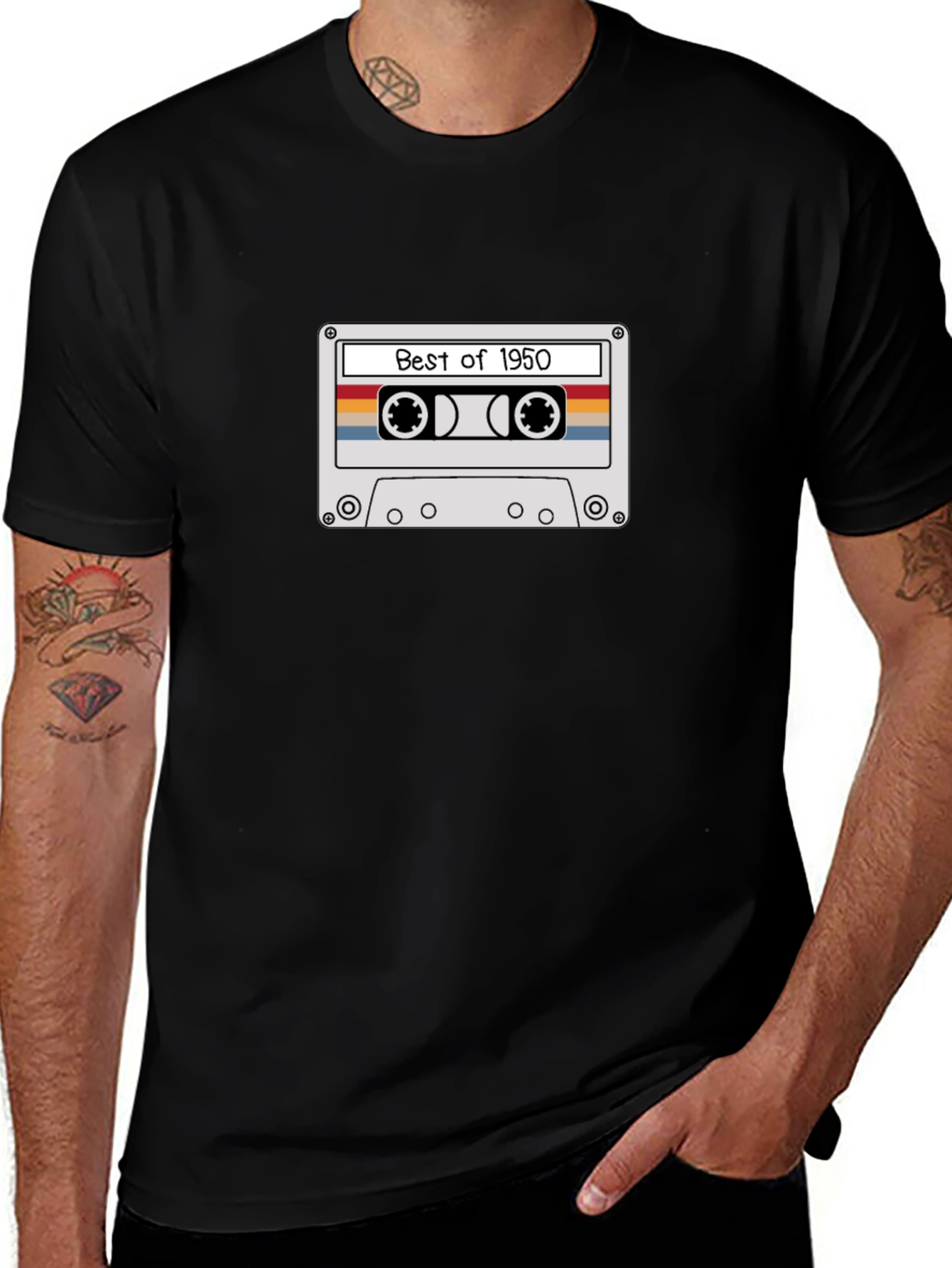 Retro Best of 1950 Cassette Tape Graphic T-Shirt