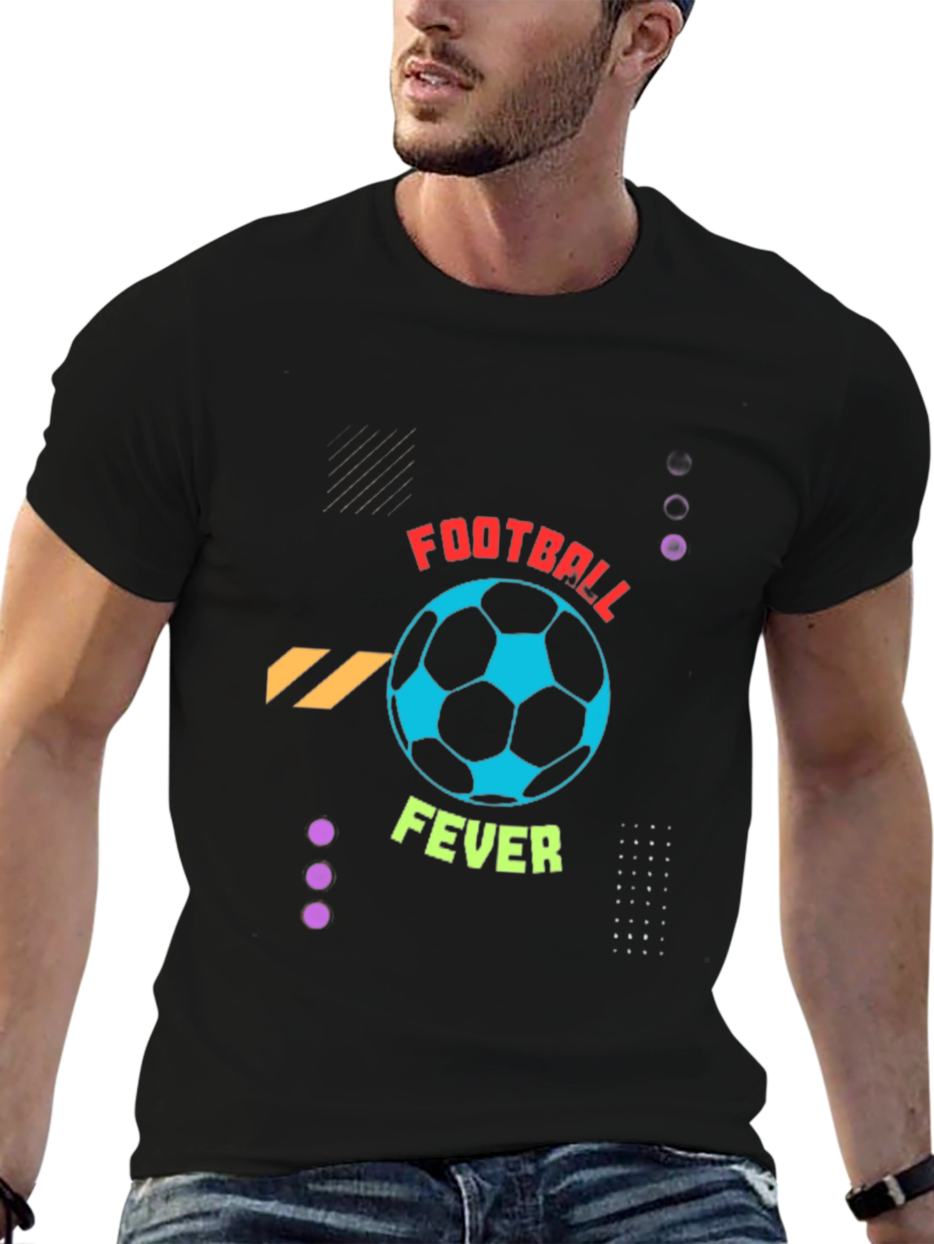 Football Fever Graphic Tee - Black