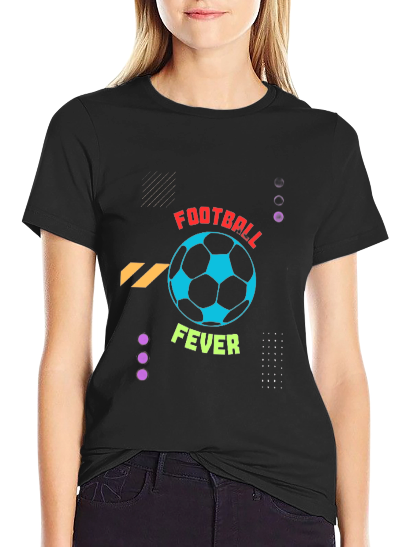 Football Fever Graphic Tee - Black