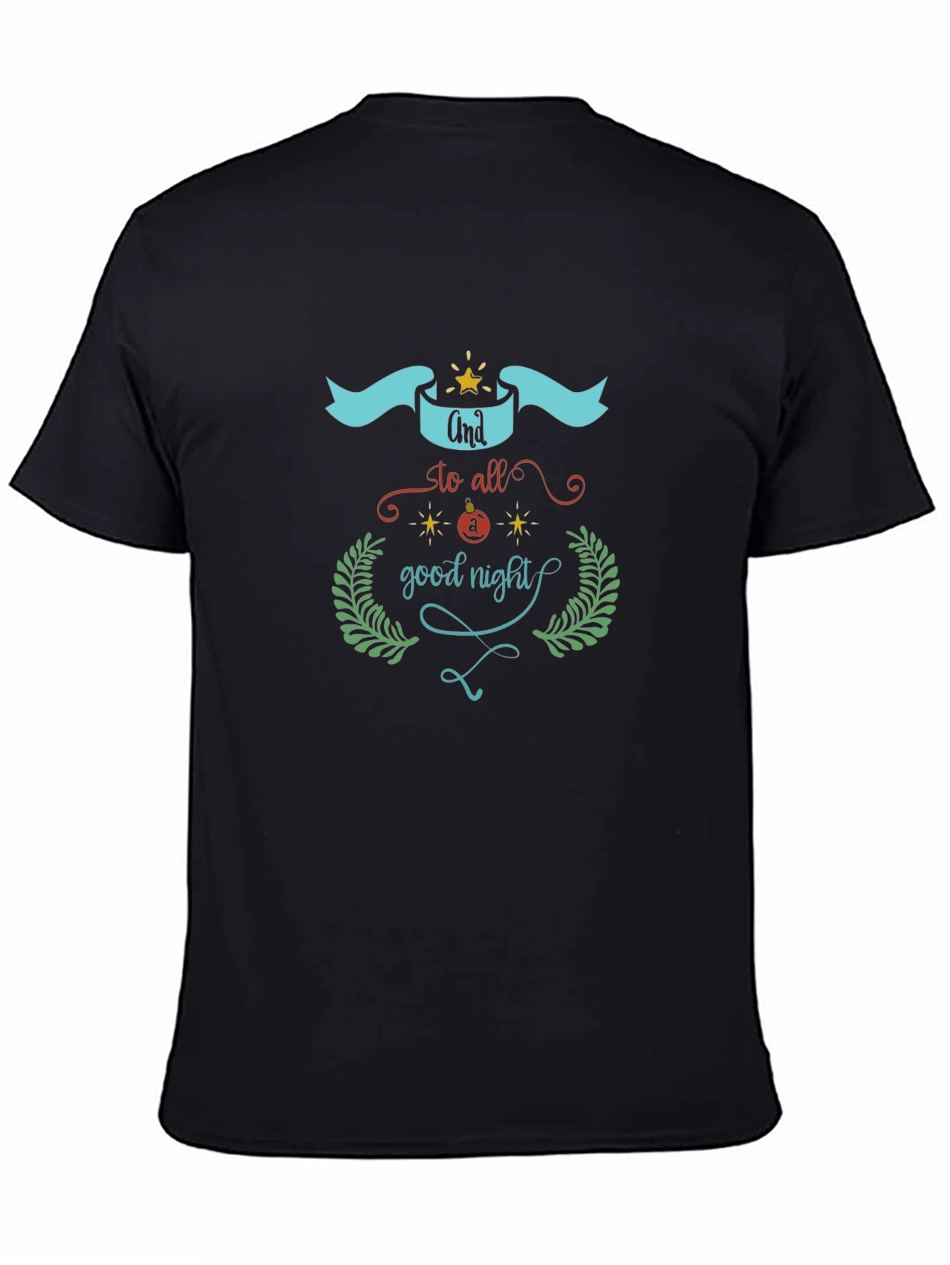 Good Night Graphic Print Black T-Shirt
