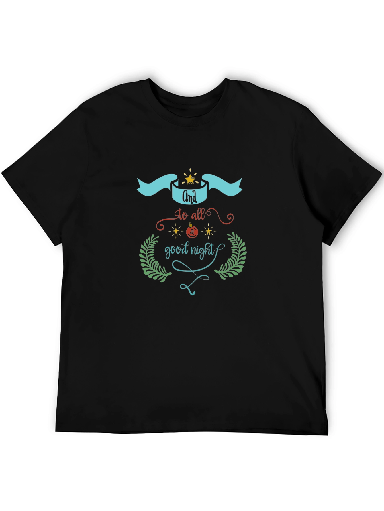 Good Night Graphic Print Black T-Shirt