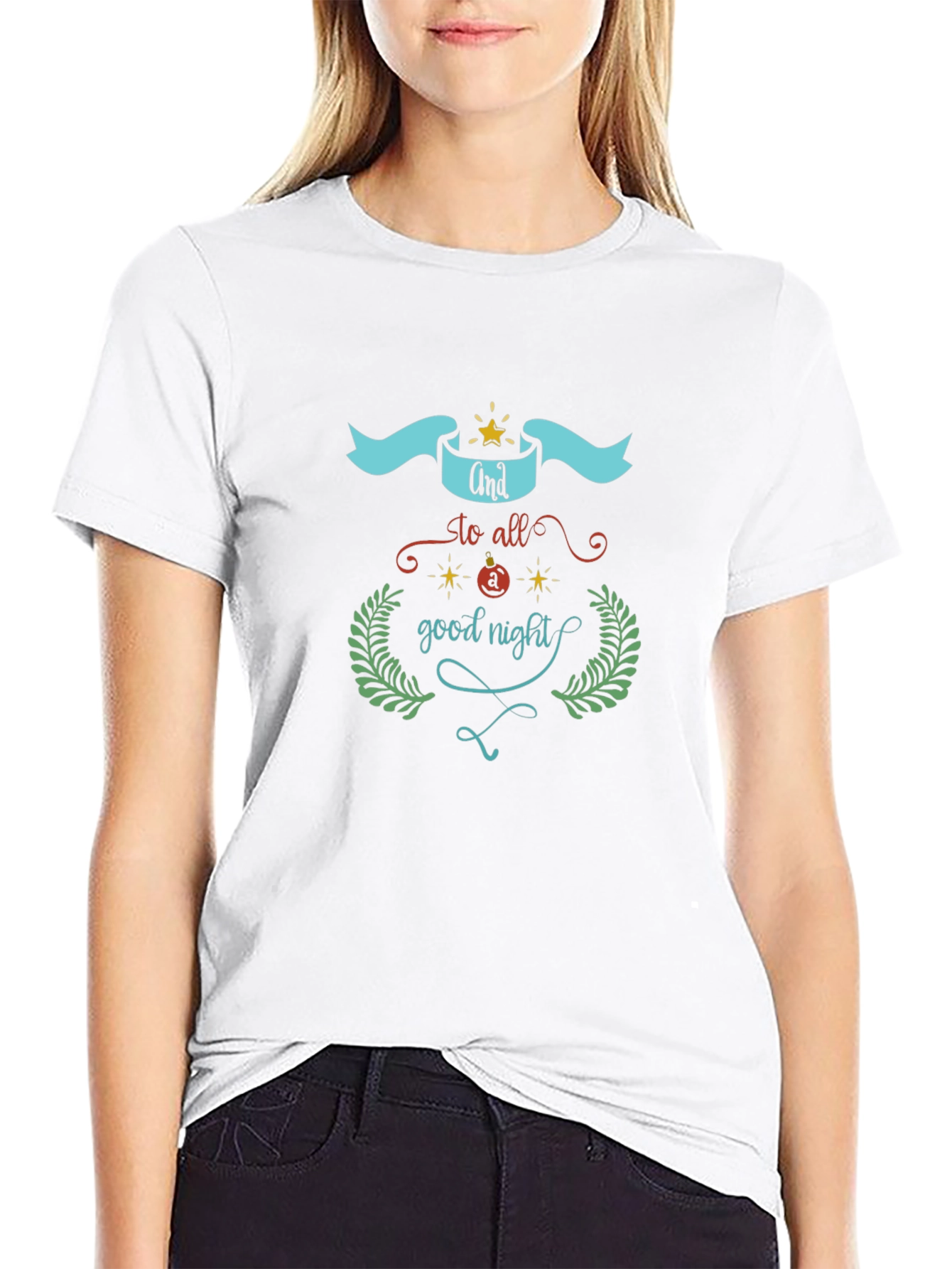 Good Night Graphic Print Black T-Shirt