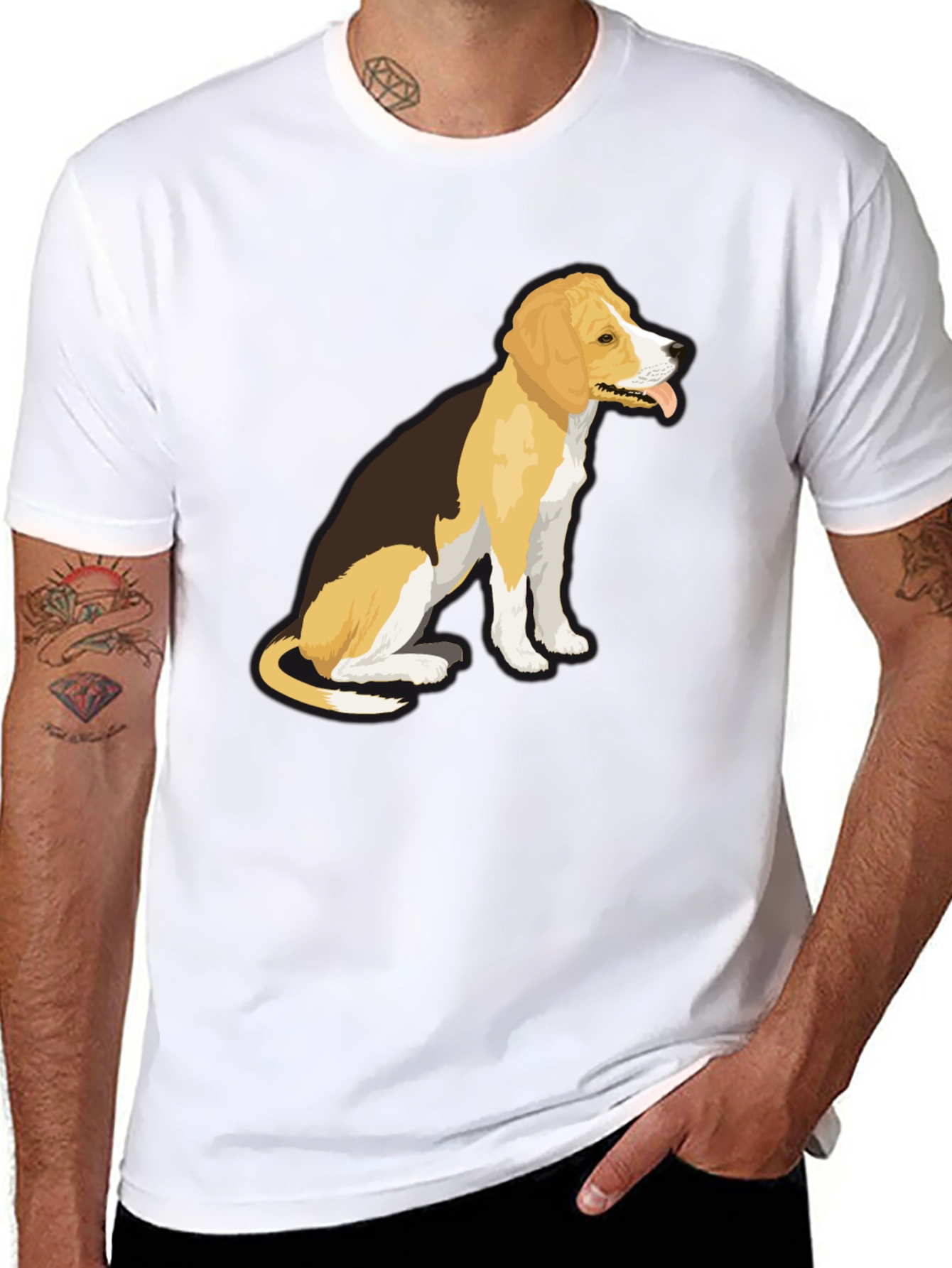Dog Graphic T-Shirt - Black Casual Wear