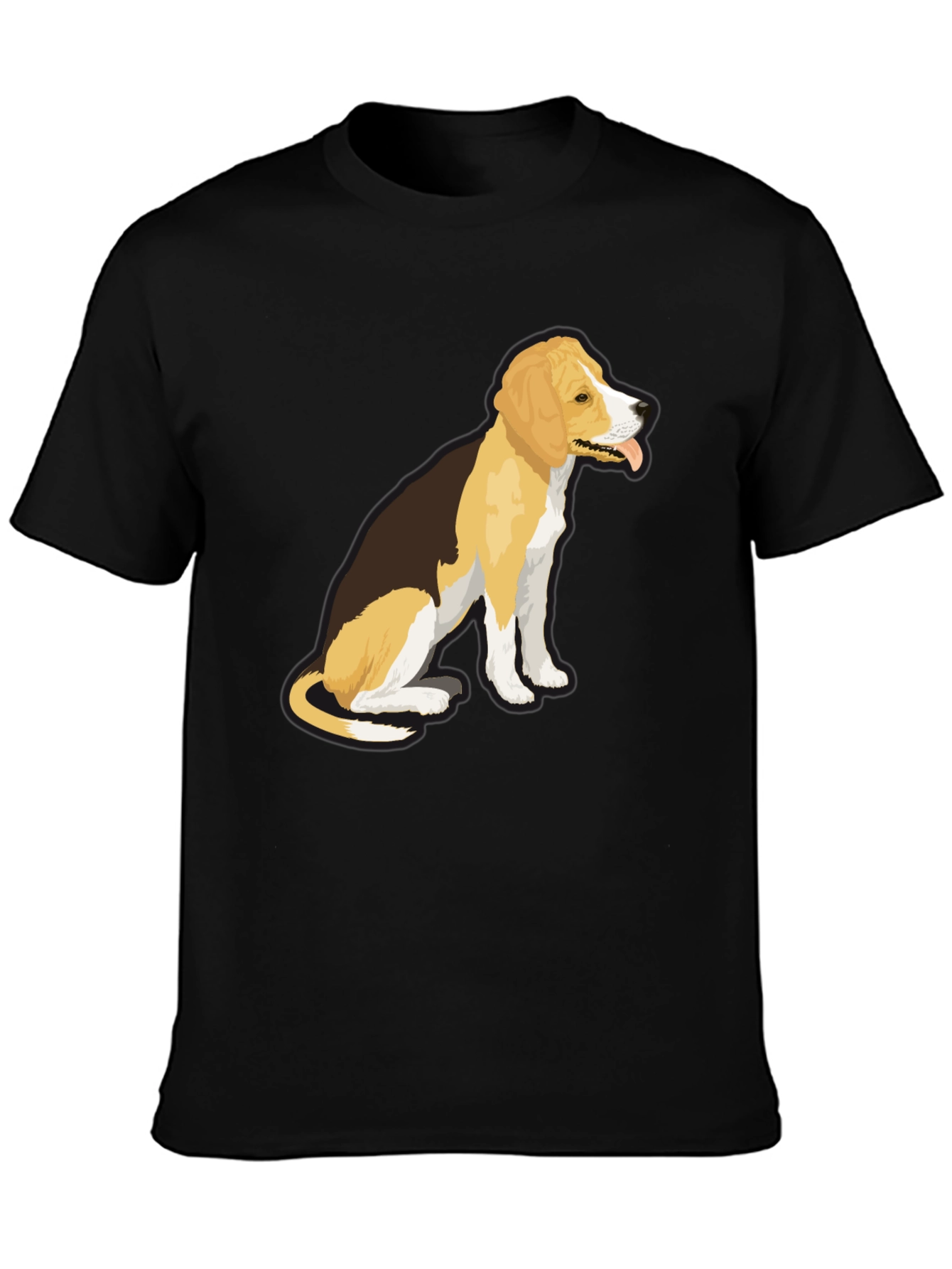 Dog Graphic T-Shirt - Black Casual Wear
