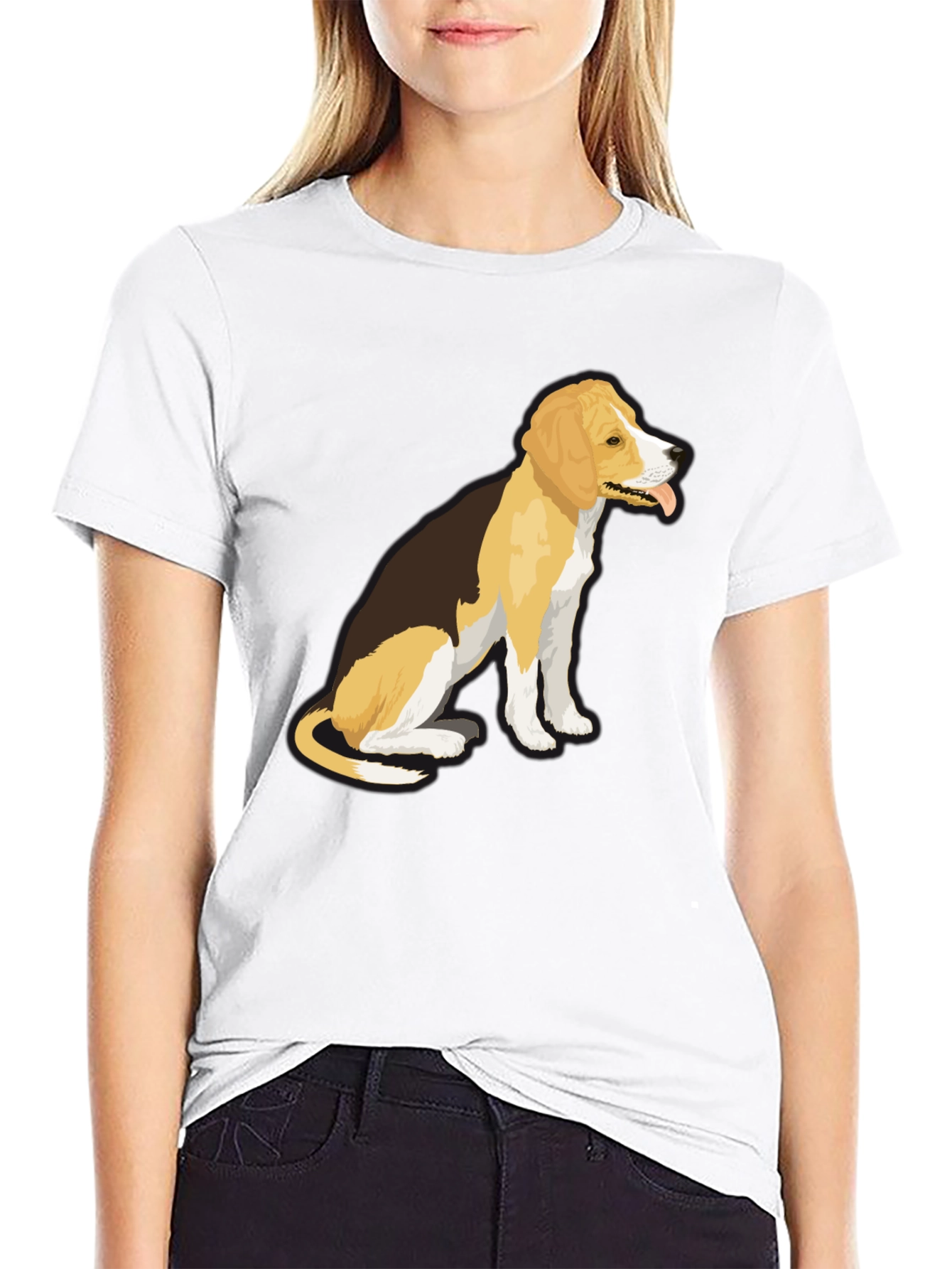Dog Graphic T-Shirt - Black Casual Wear