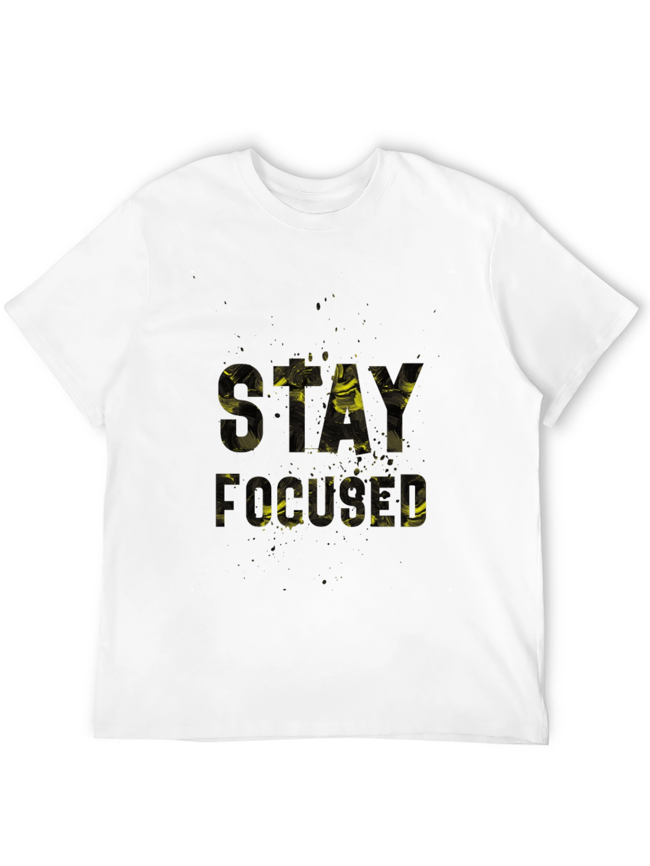Stay Focused Graphic Print Black T-Shirt
