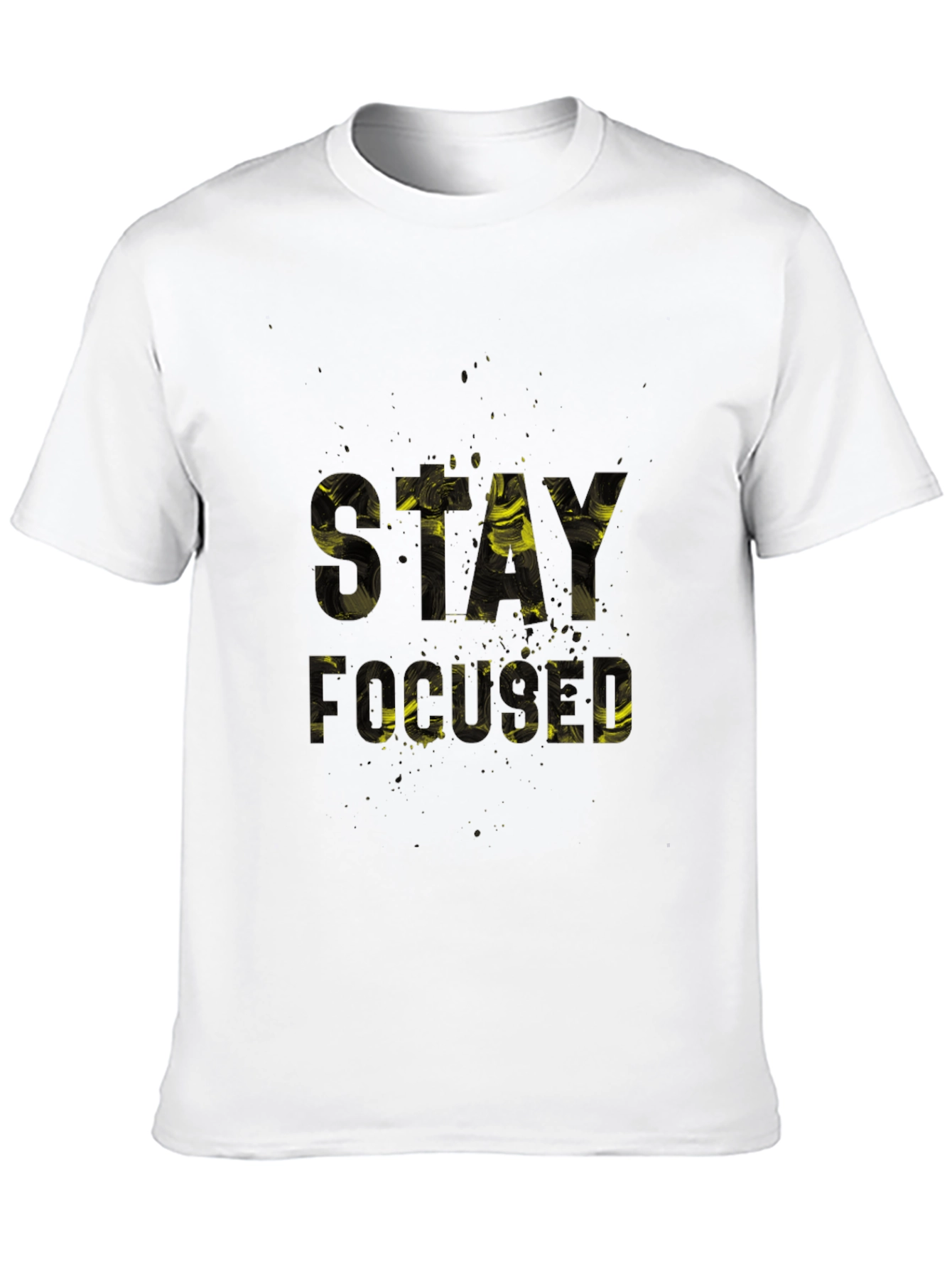 Stay Focused Graphic Print Black T-Shirt