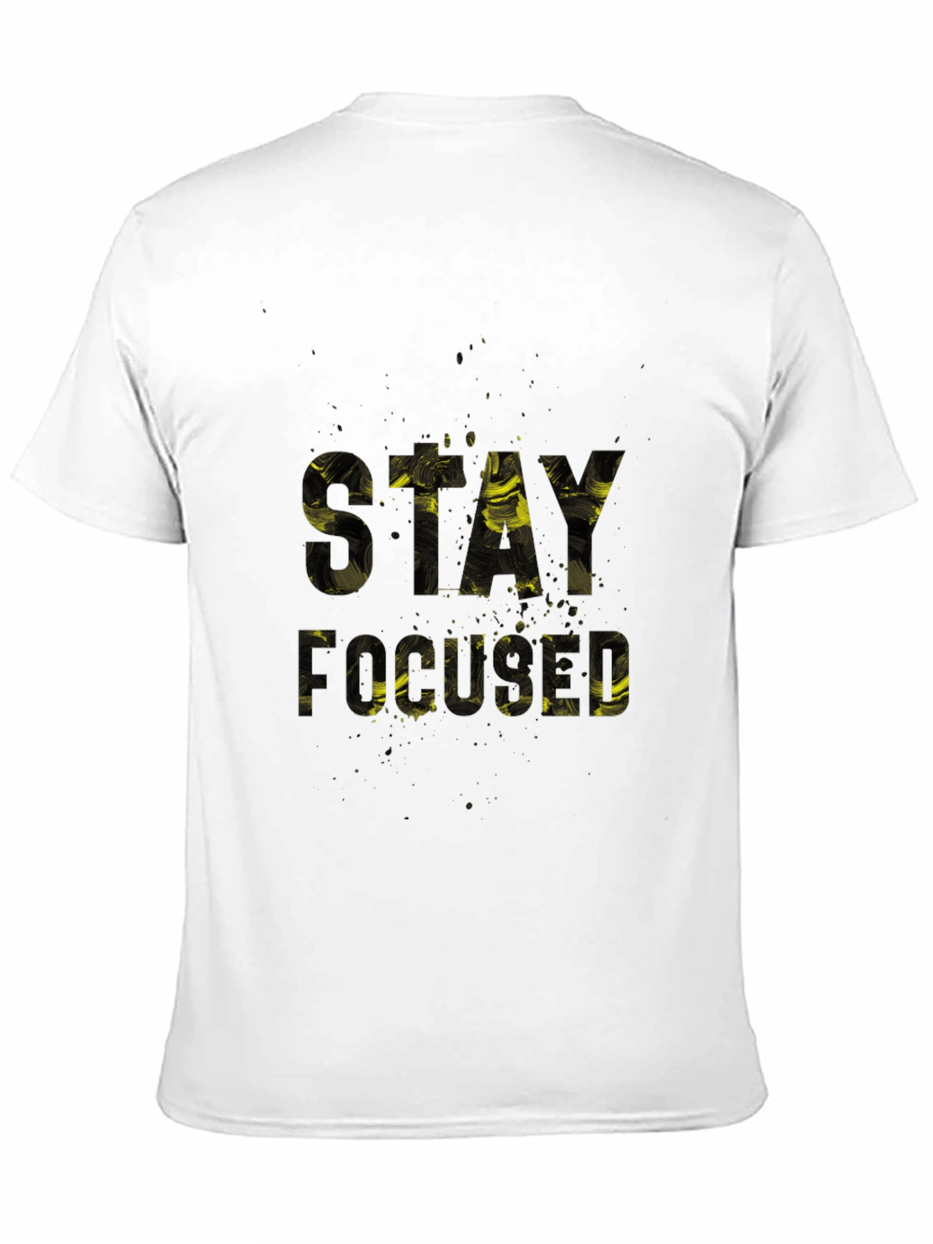Stay Focused Graphic Print Black T-Shirt