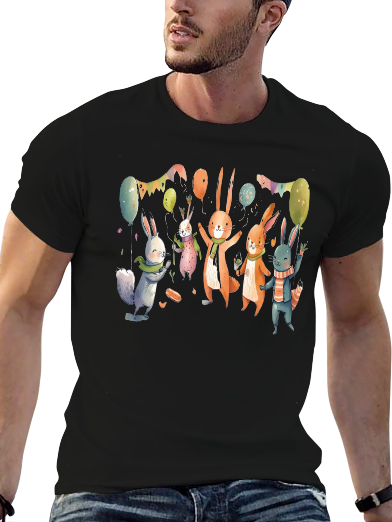 Festive Bunny Print Tee