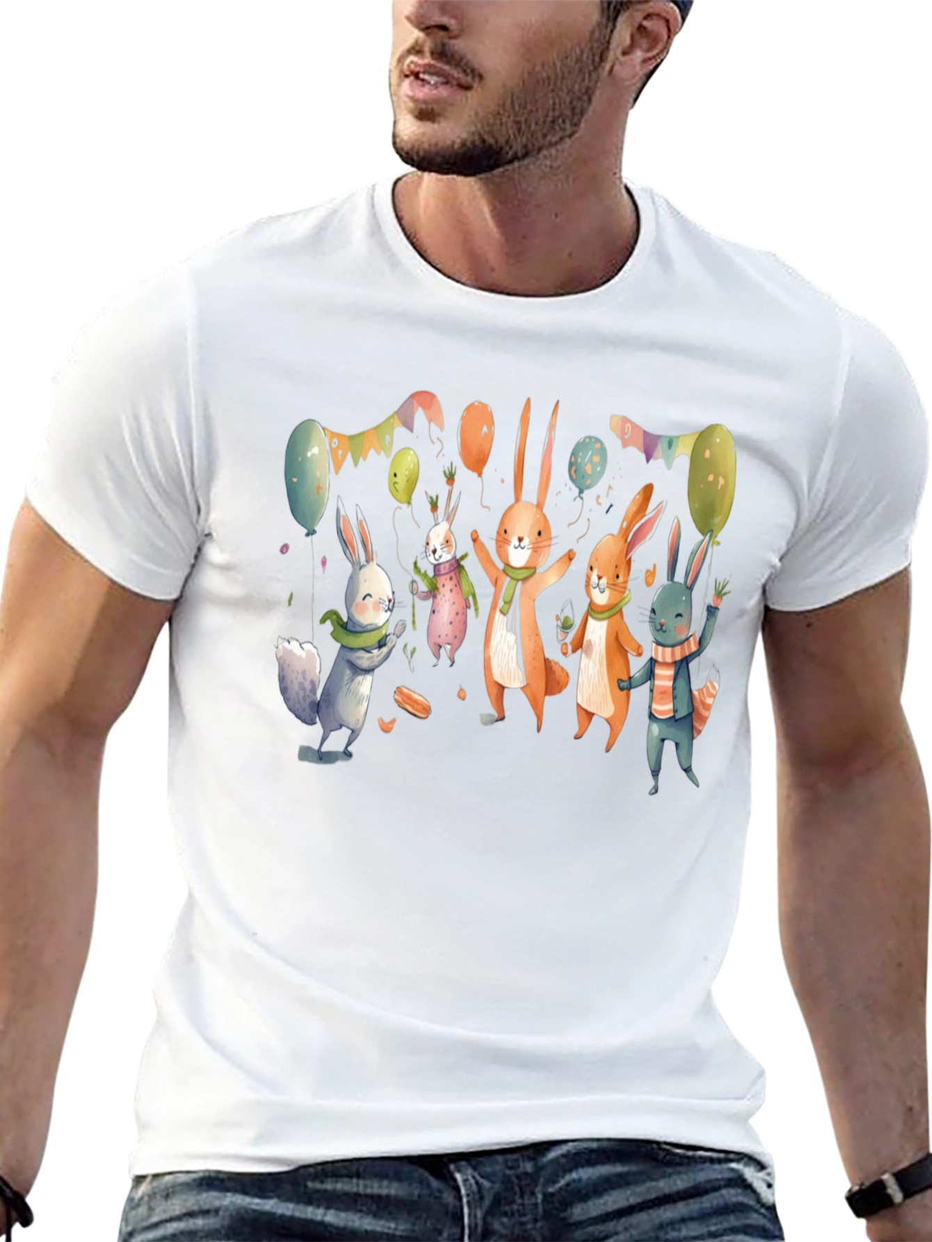 Festive Bunny Print Tee
