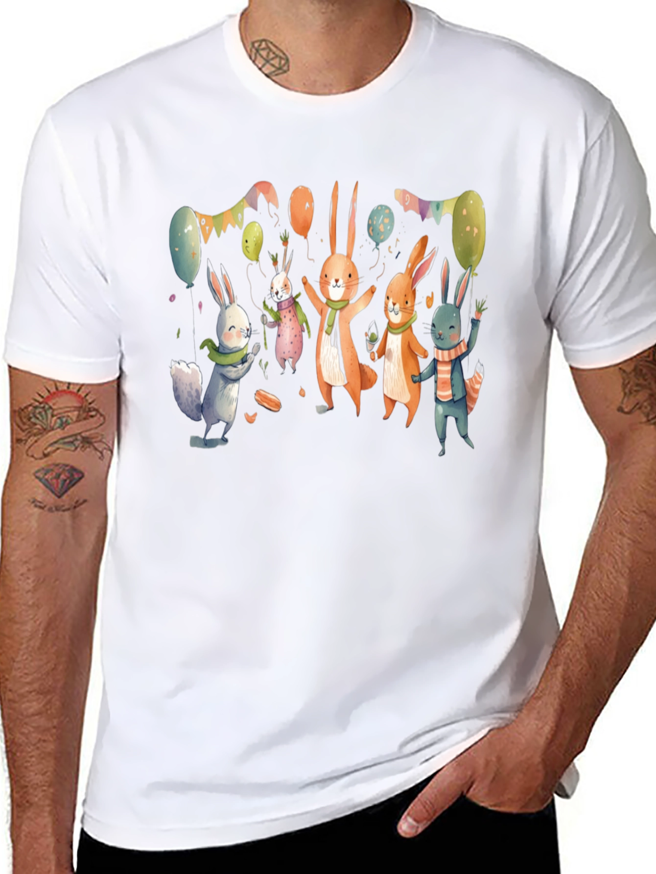 Festive Bunny Print Tee