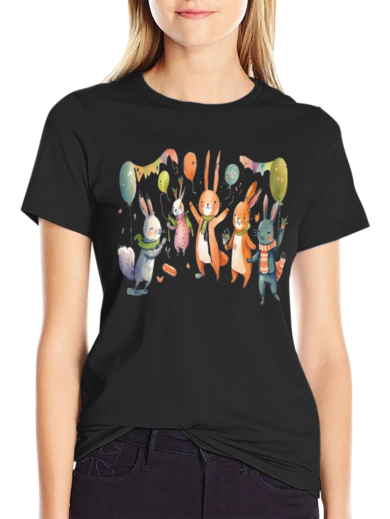 Festive Bunny Print Tee