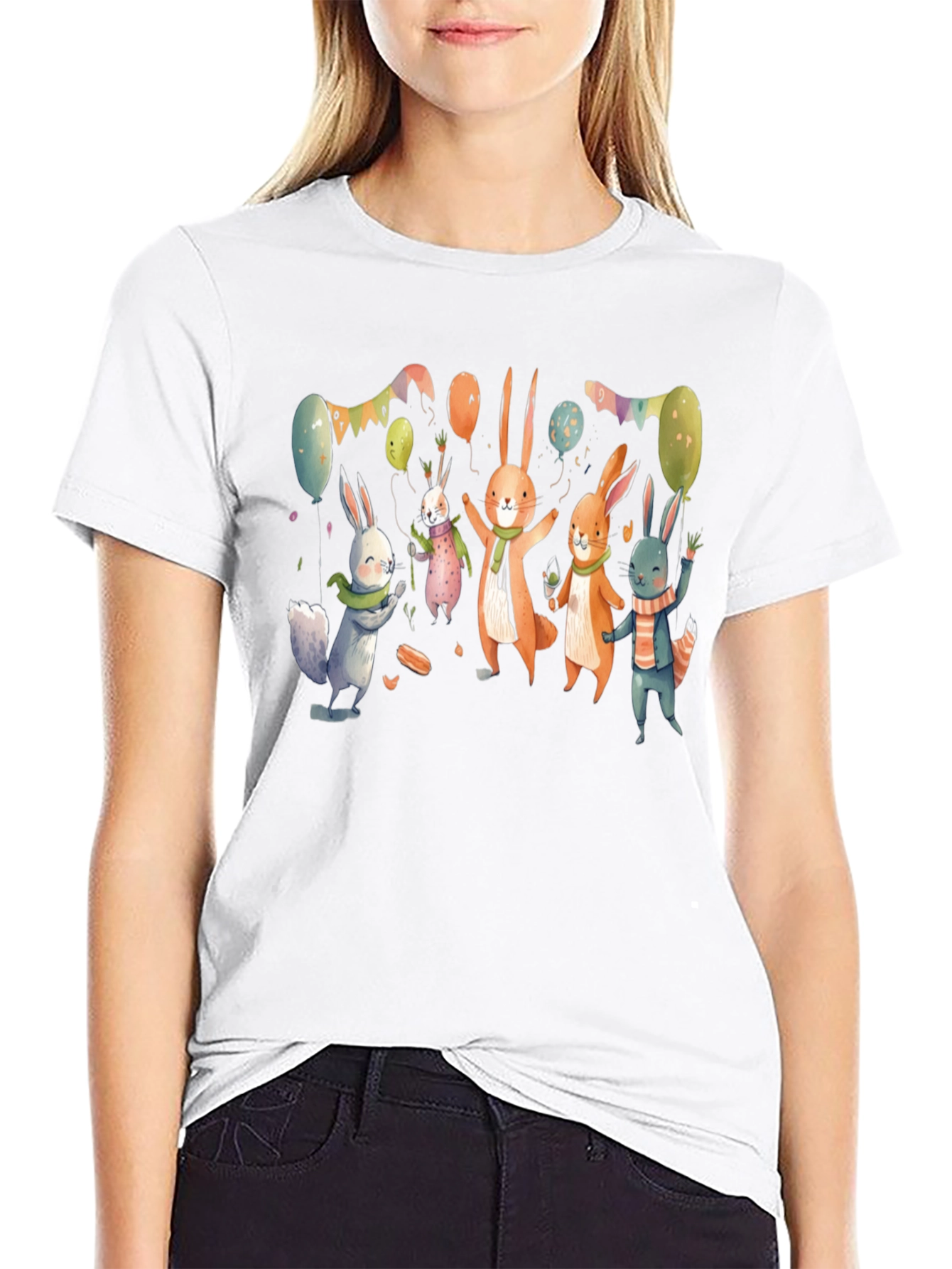 Festive Bunny Print Tee