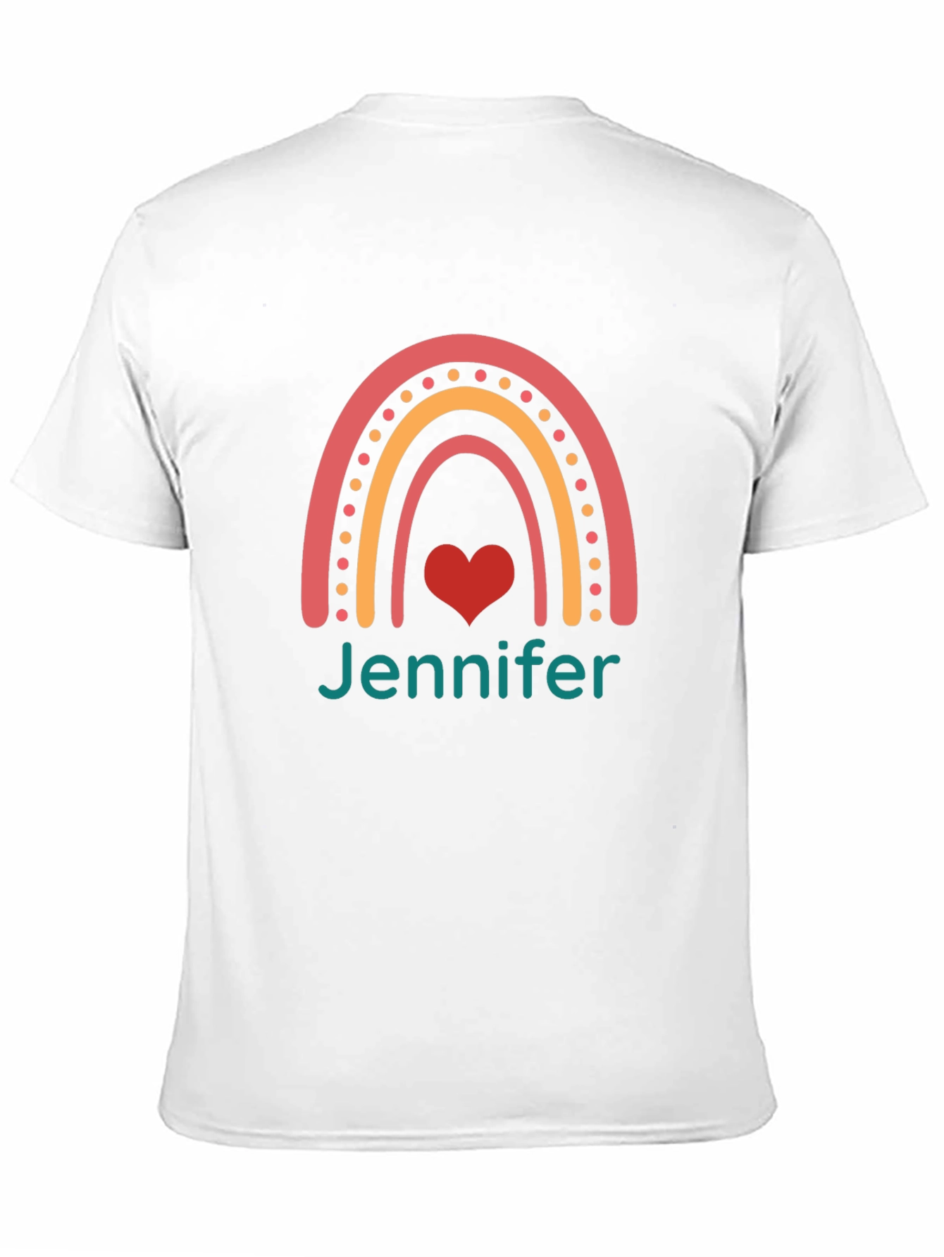 Rainbow Jennifer Tee - Personalized Black T-Shirt
