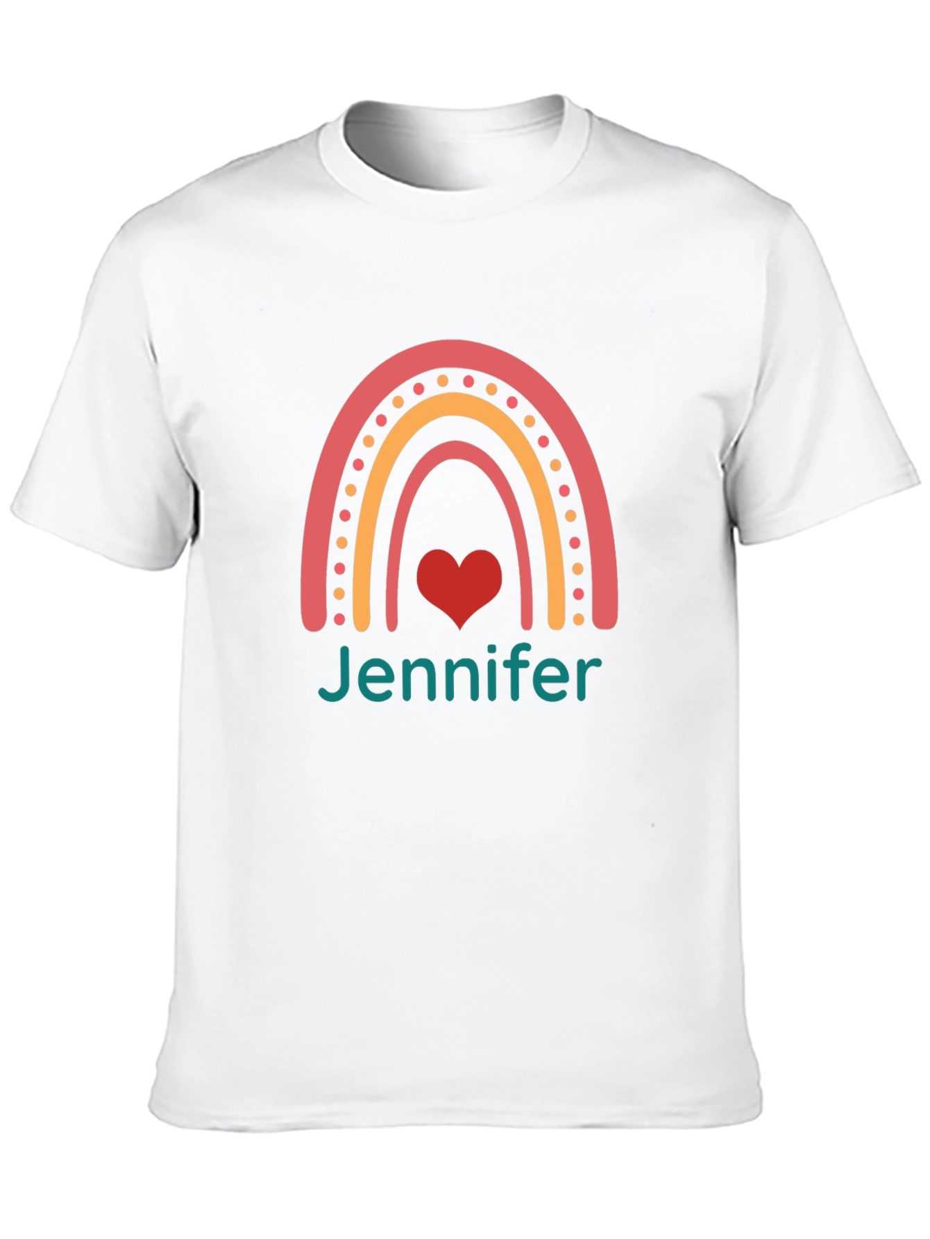 Rainbow Jennifer Tee - Personalized Black T-Shirt