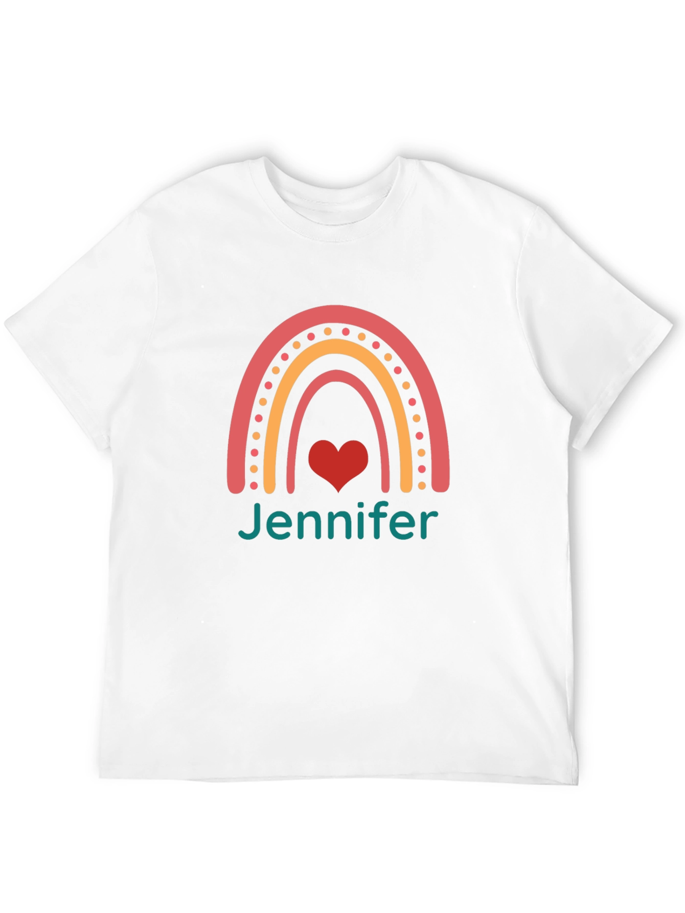 Rainbow Jennifer Tee - Personalized Black T-Shirt