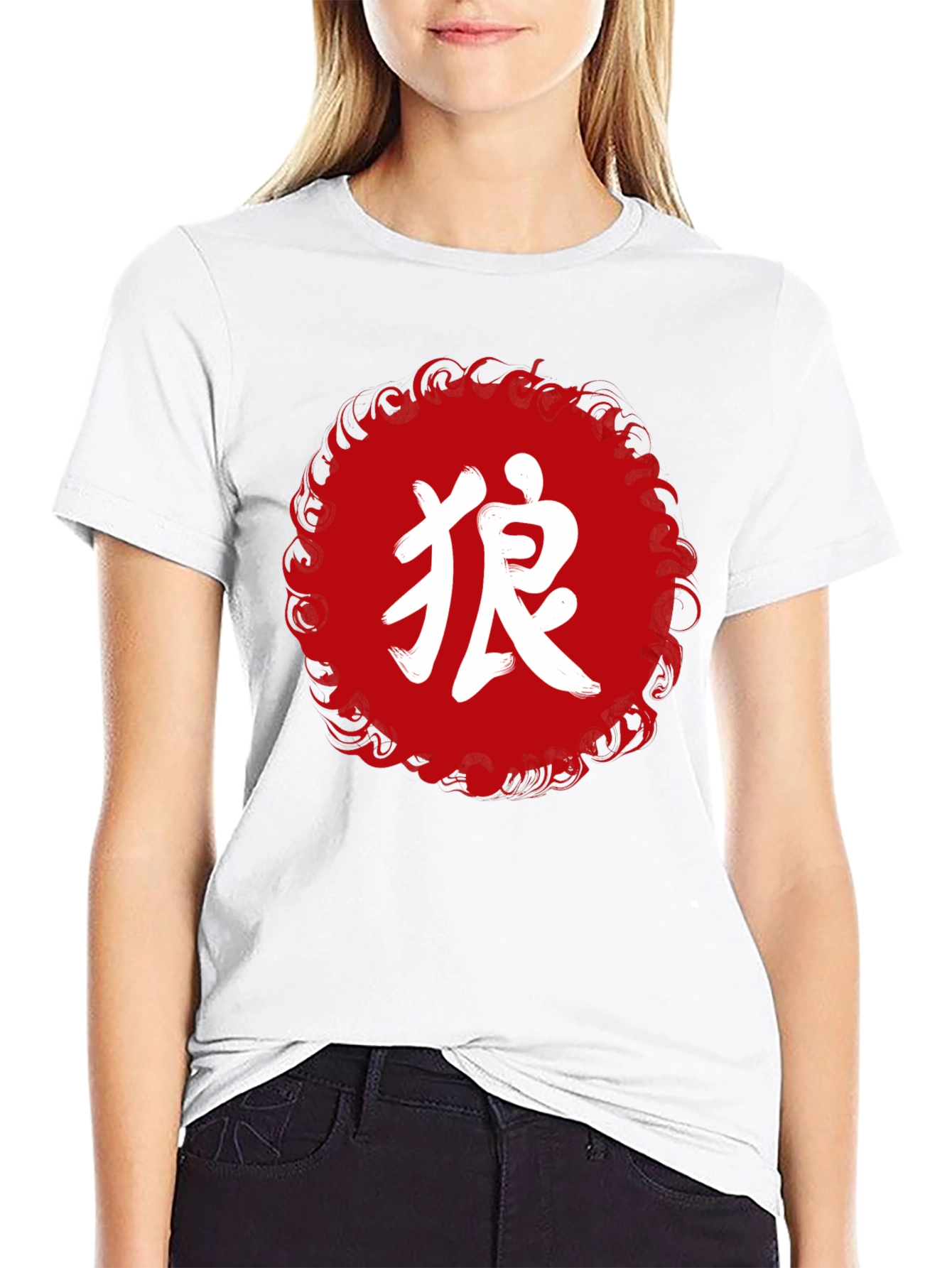 Japanese Wolf Graphic T-Shirt