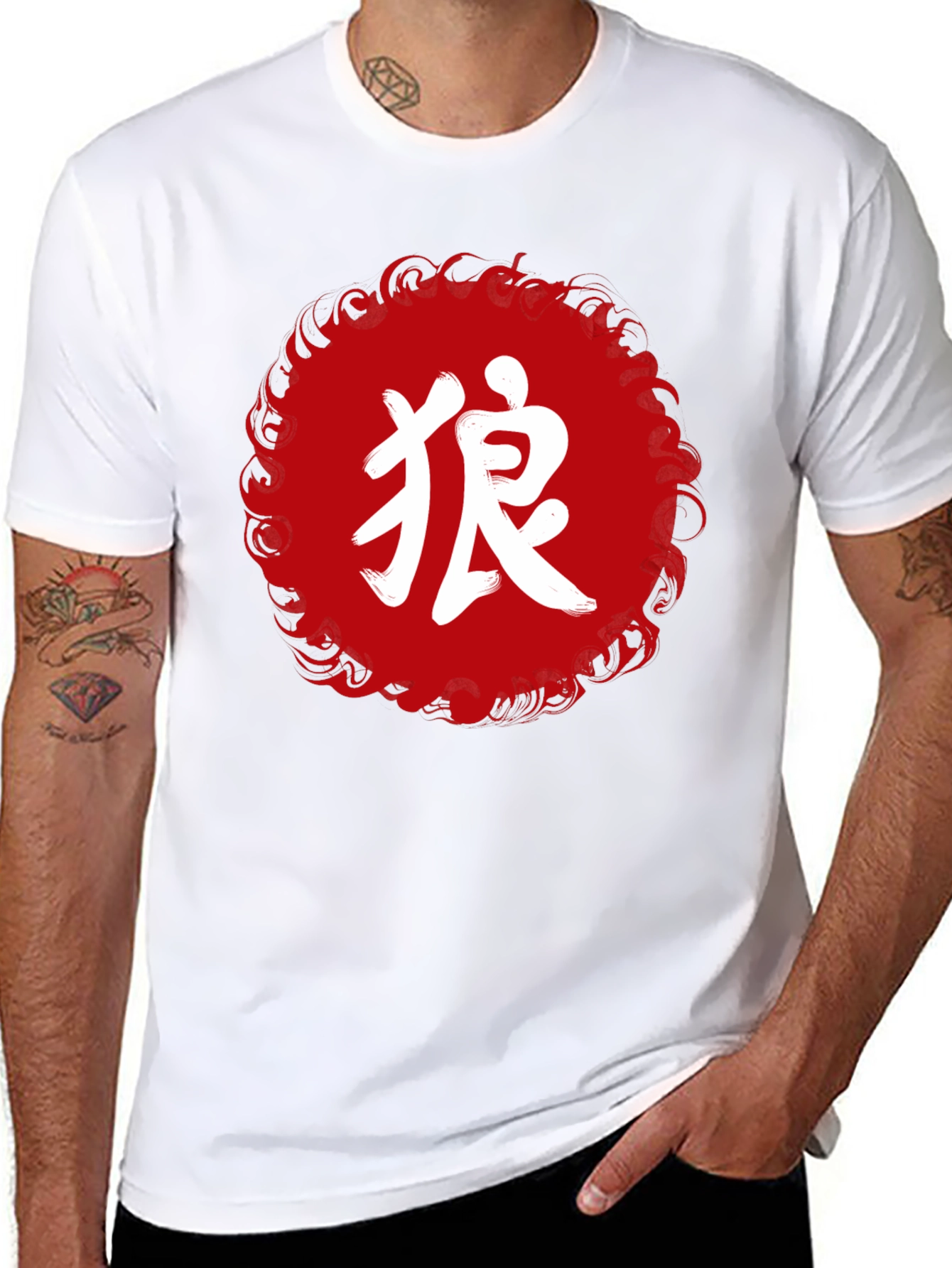 Japanese Wolf Graphic T-Shirt
