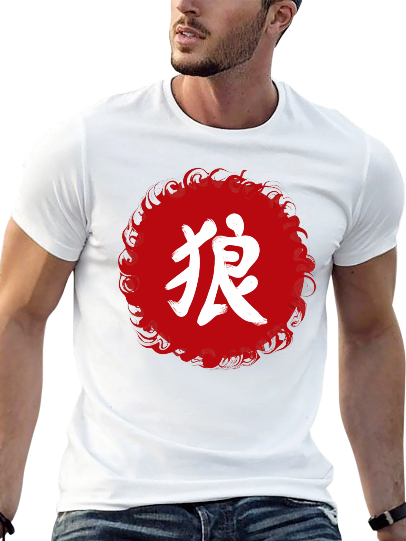 Japanese Wolf Graphic T-Shirt