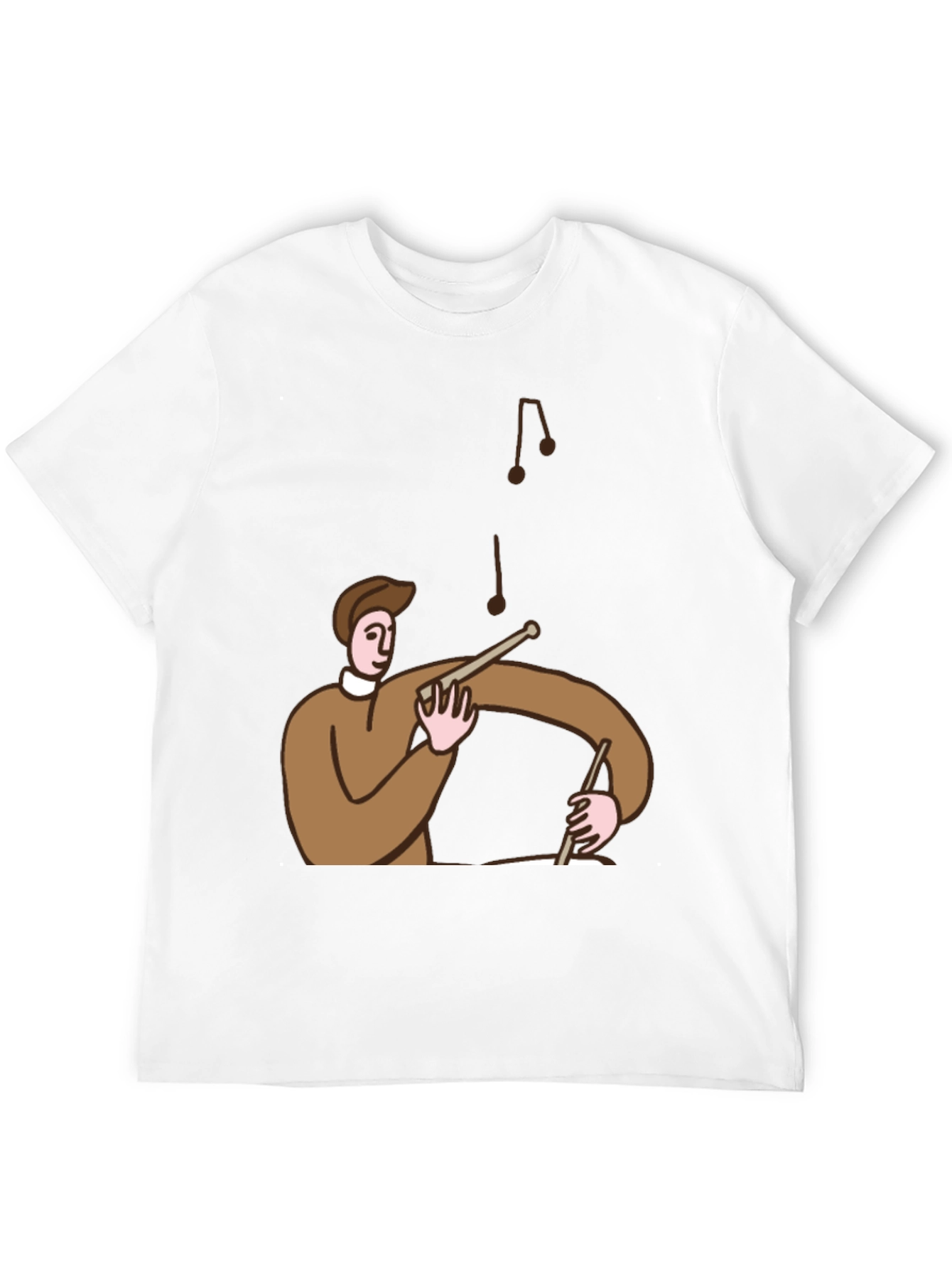 Cartoon Drummer T-Shirt - Black Cotton Tee