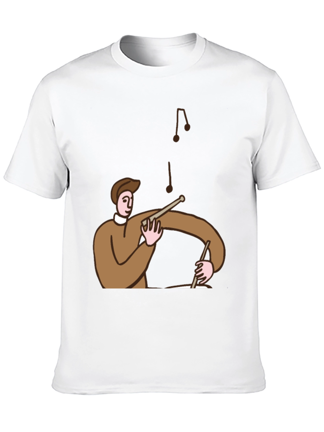 Cartoon Drummer T-Shirt - Black Cotton Tee