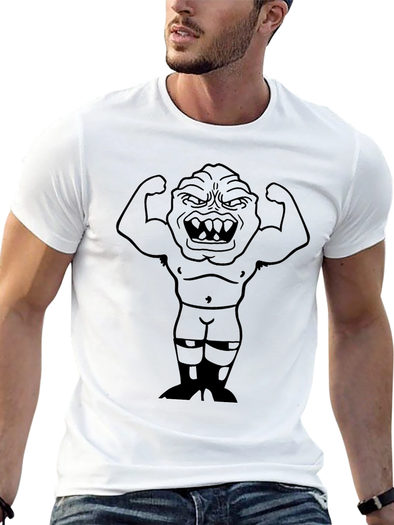 Monster Flexing Muscle T-Shirt - Black