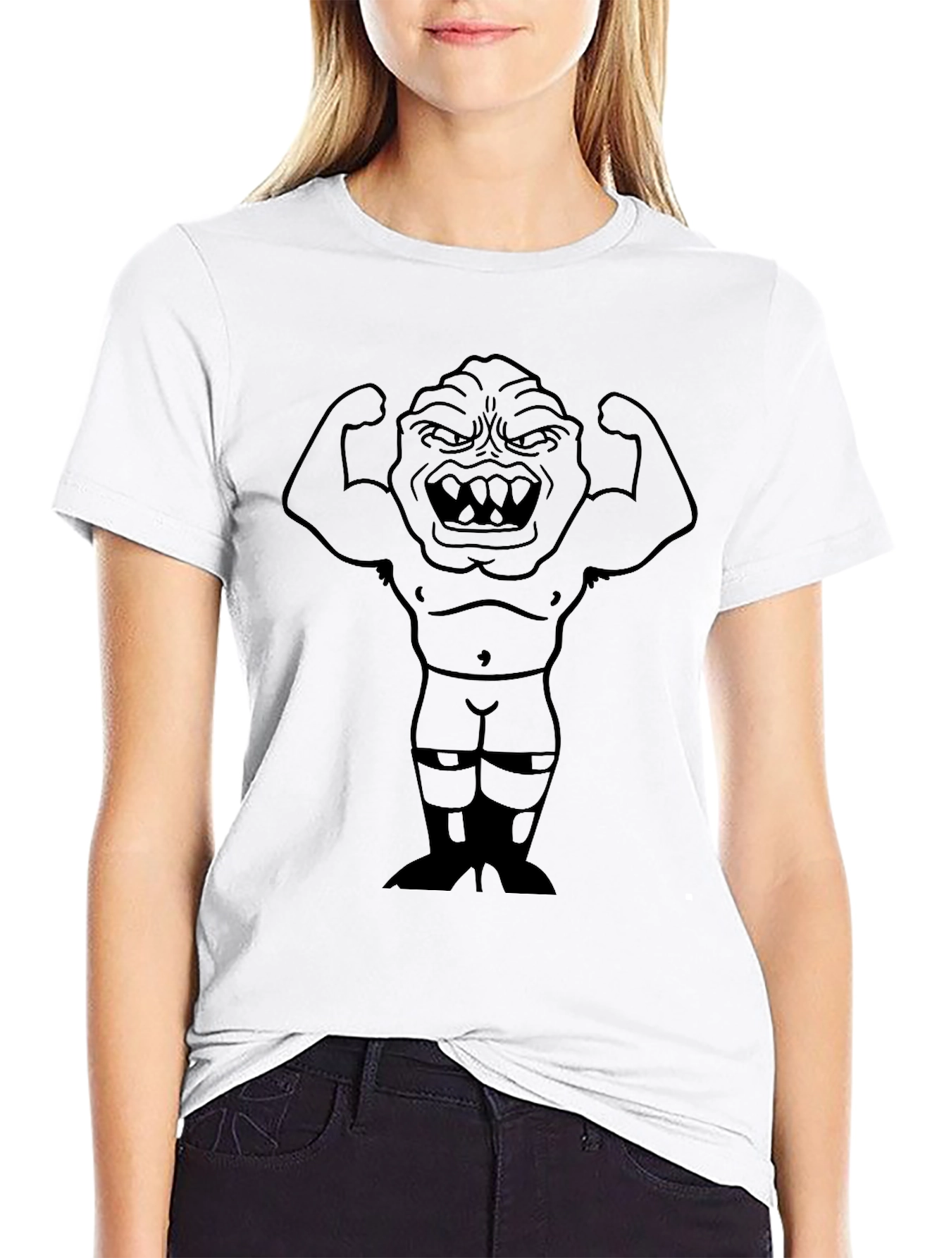 Monster Flexing Muscle T-Shirt - Black
