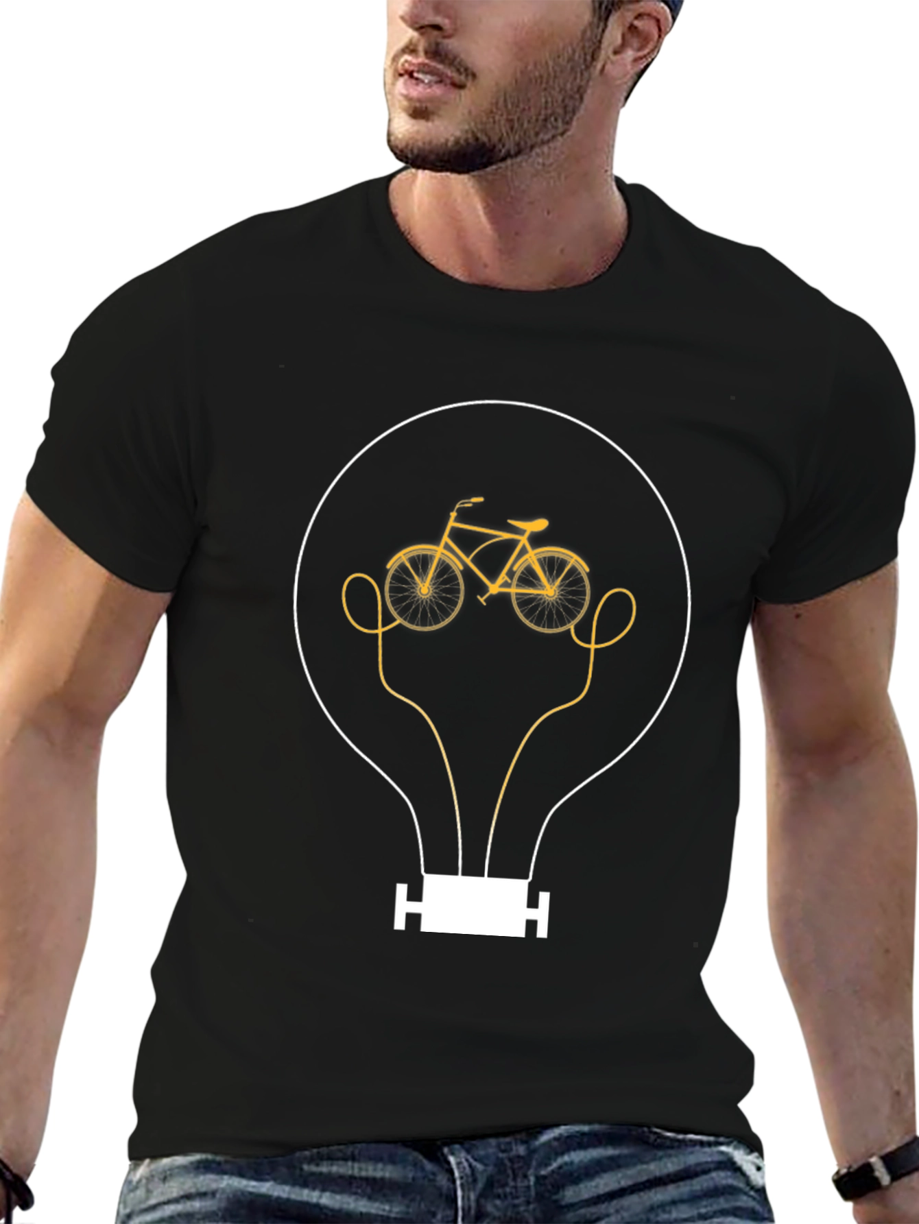 Bike Bulb Graphic Tee - Mens Black T-Shirt