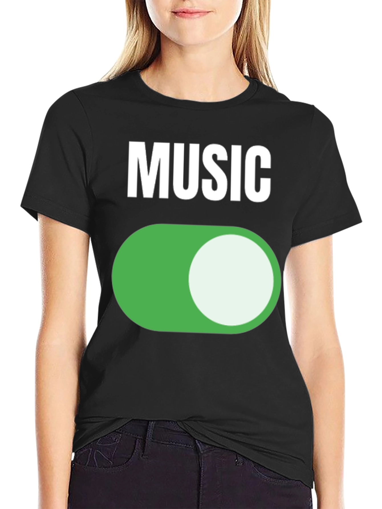 Music On Black T-Shirt