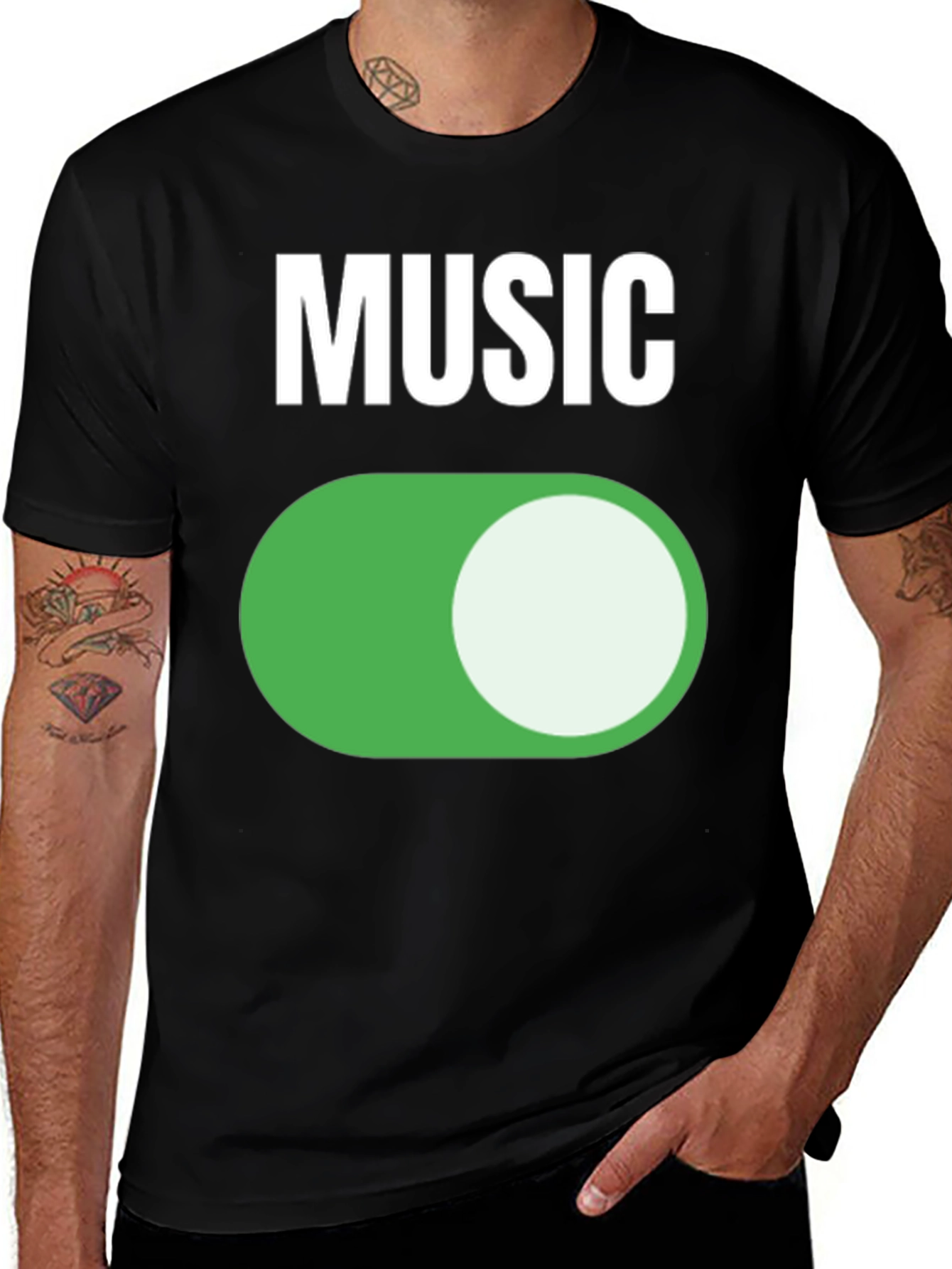 Music On Black T-Shirt