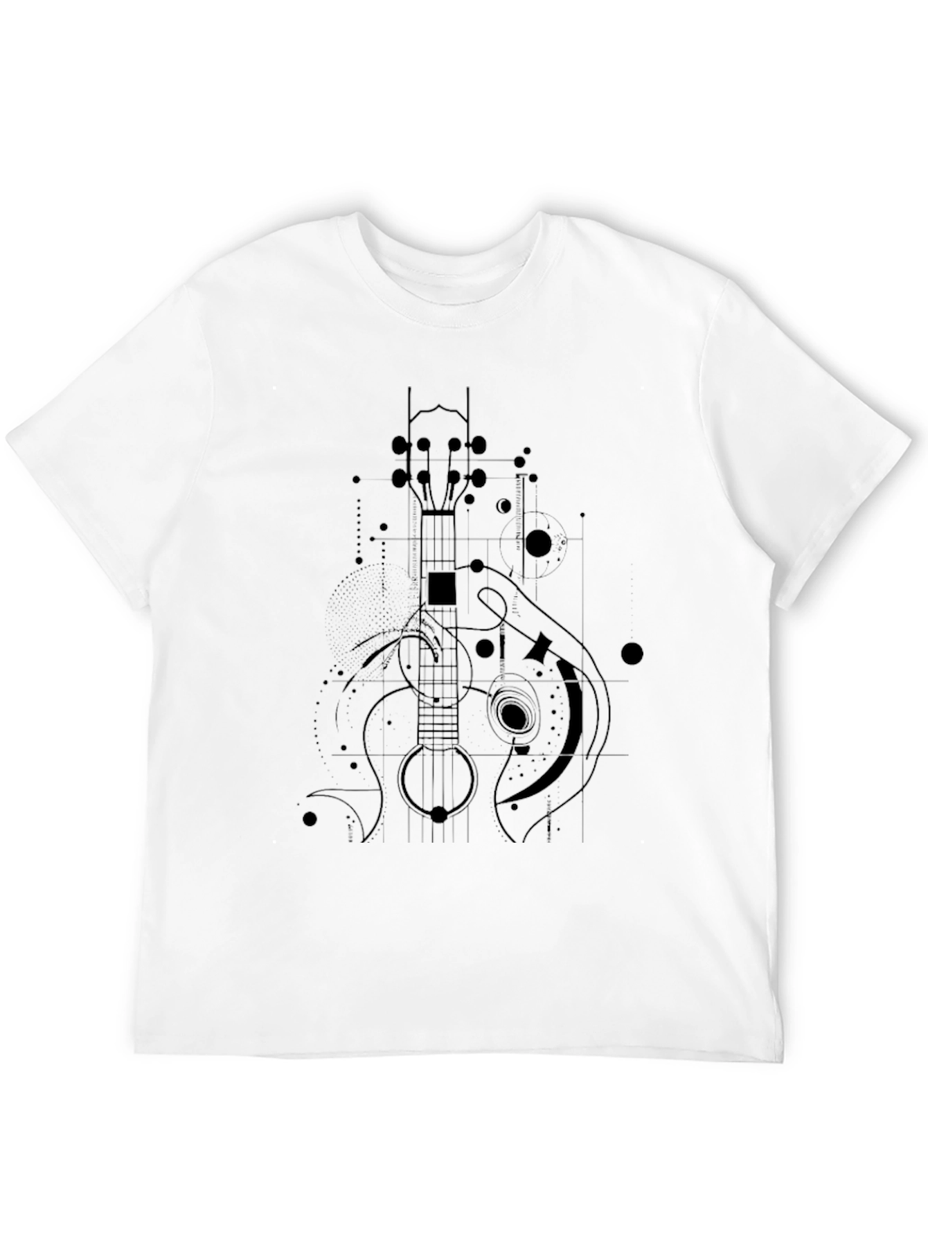 Geometric Ukulele Graphic Tee - Modern Music Lovers Shirt