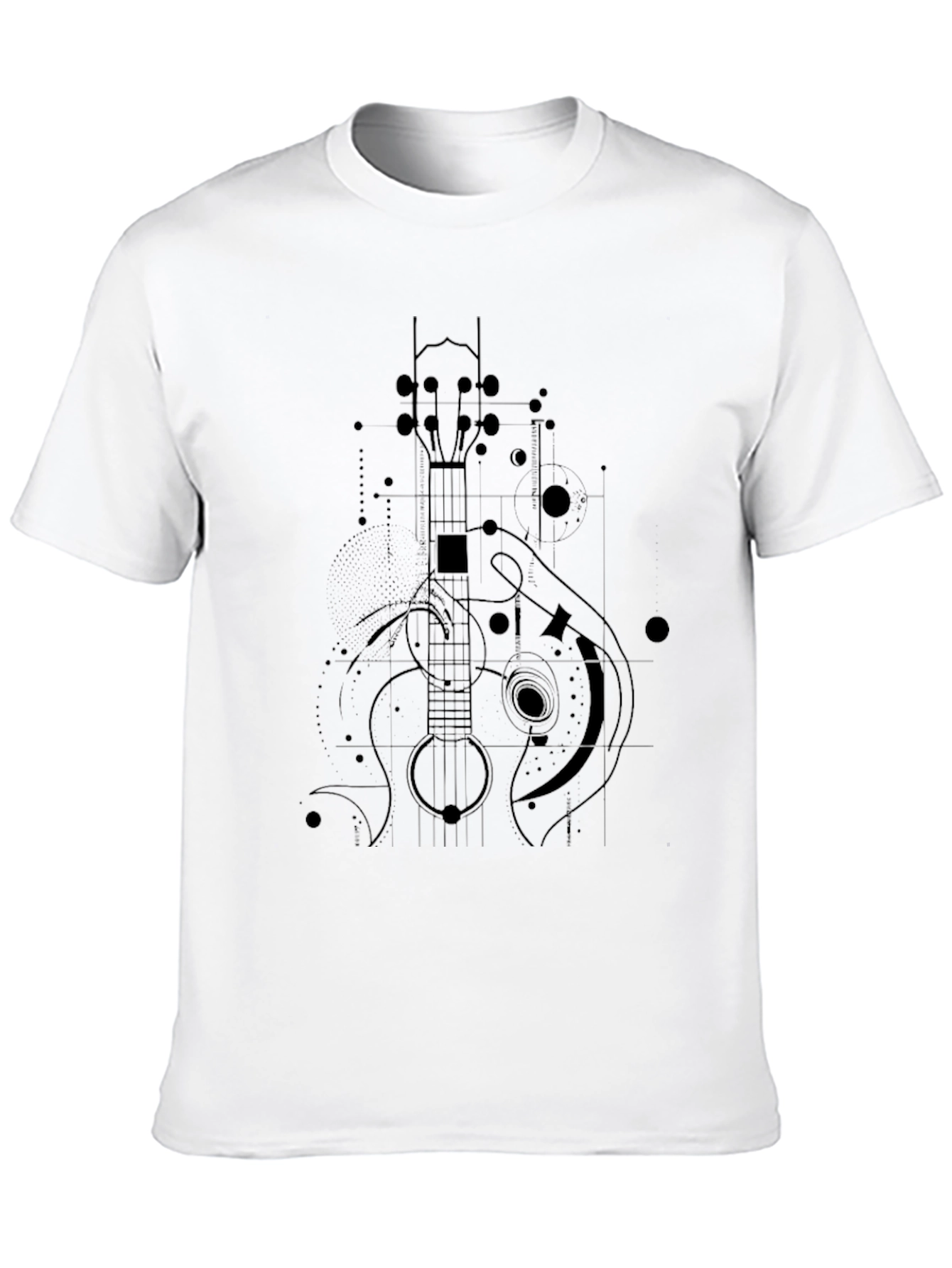Geometric Ukulele Graphic Tee - Modern Music Lovers Shirt