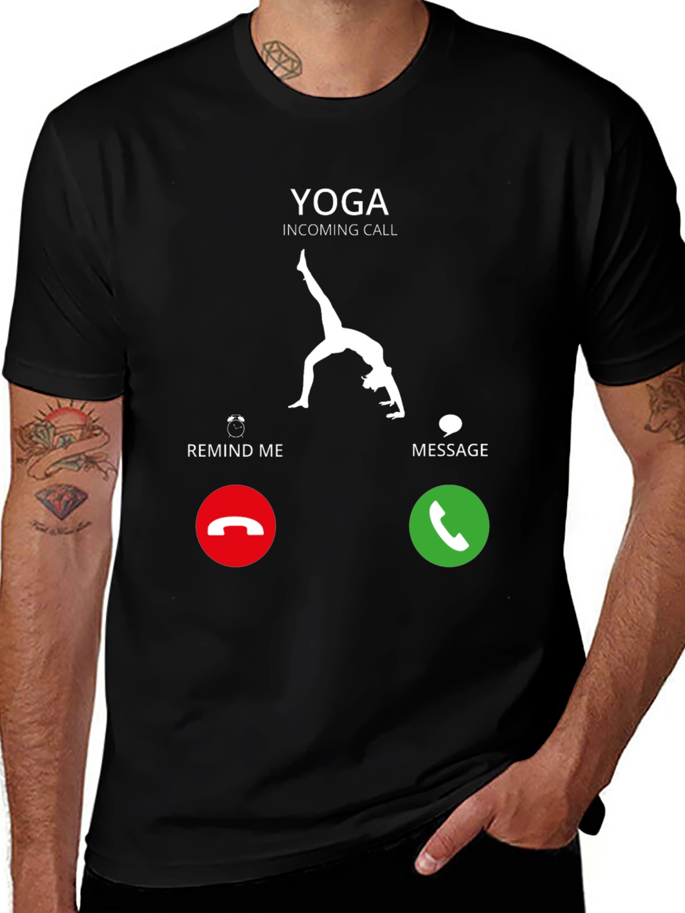 Yoga Incoming Call Funny Graphic T-Shirt