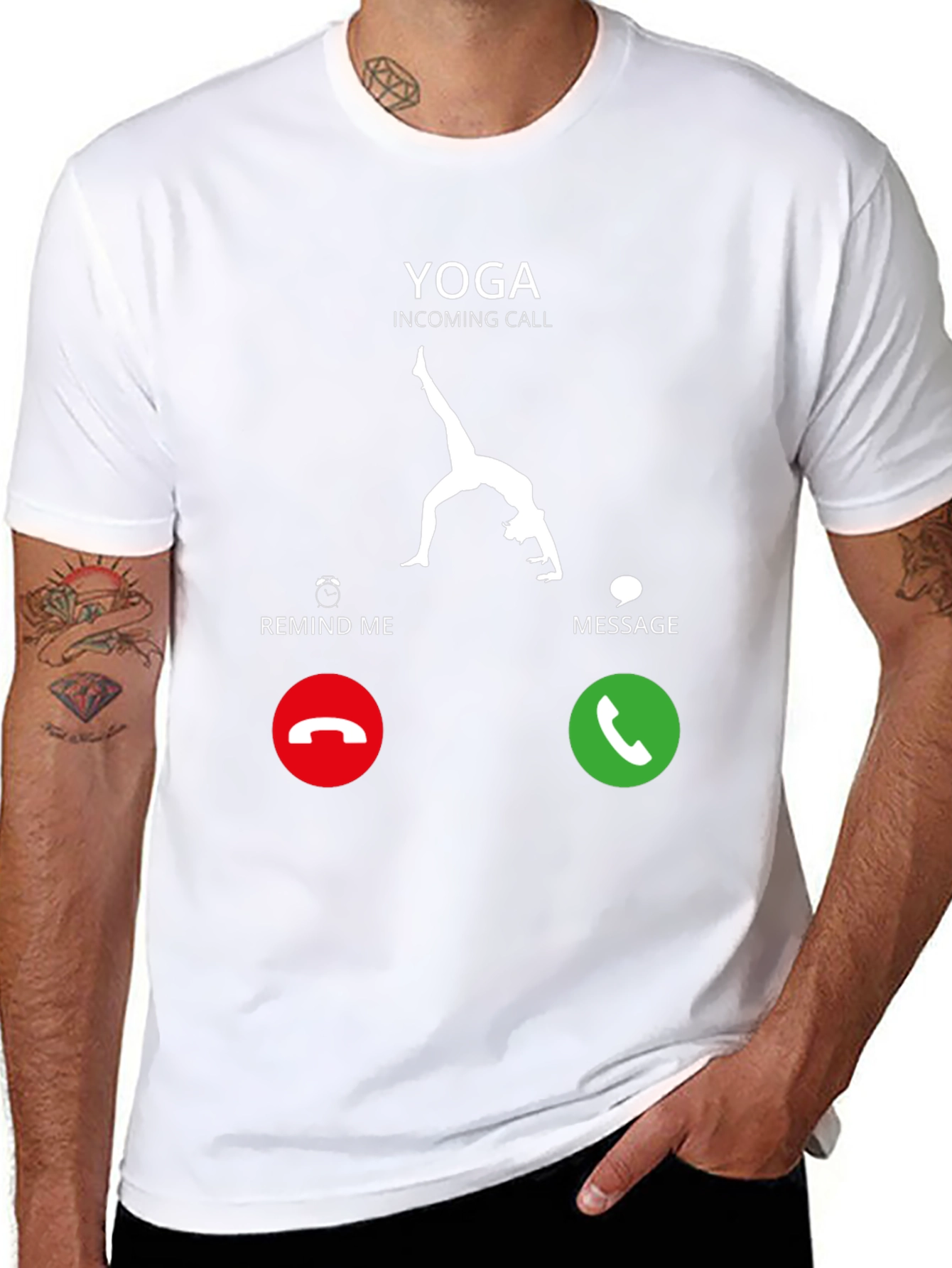 Yoga Incoming Call Funny Graphic T-Shirt