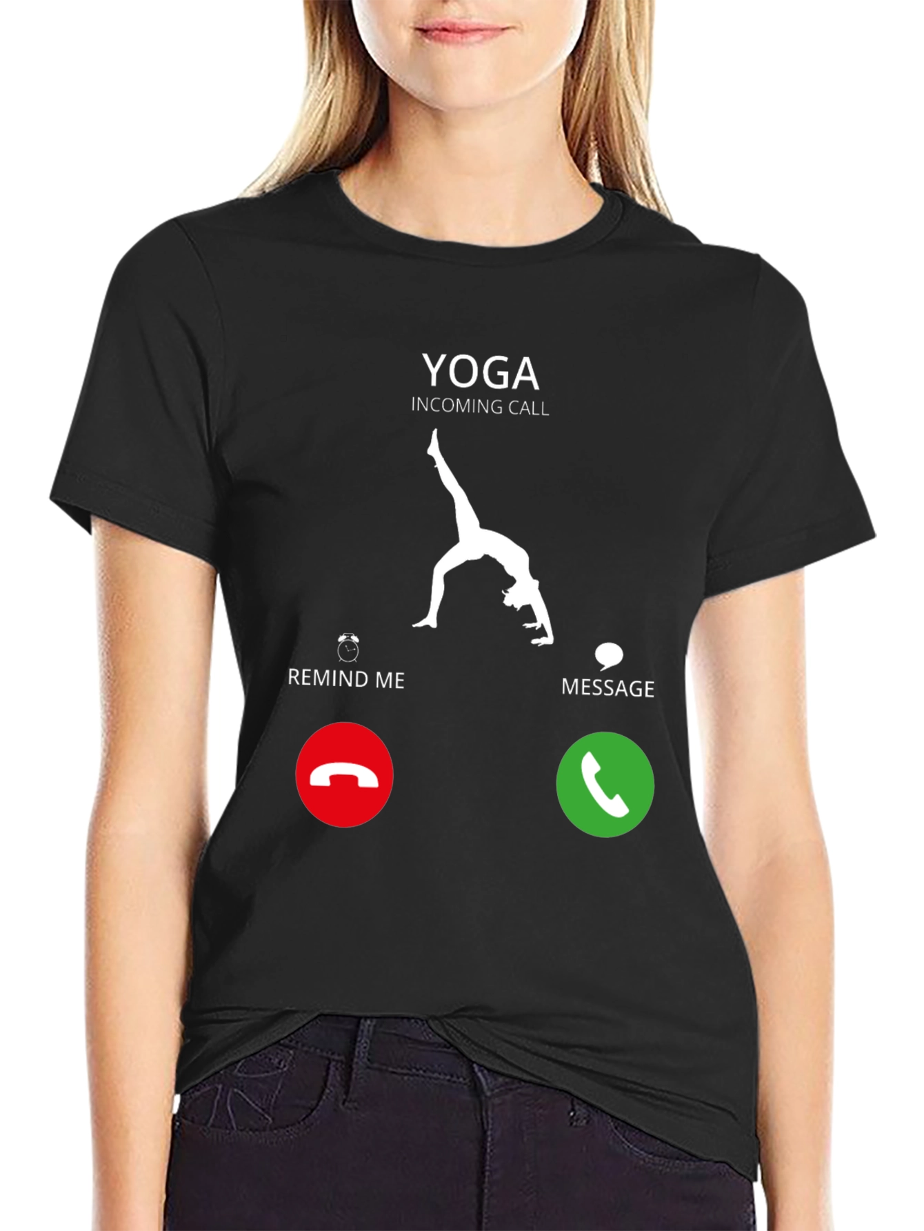 Yoga Incoming Call Funny Graphic T-Shirt