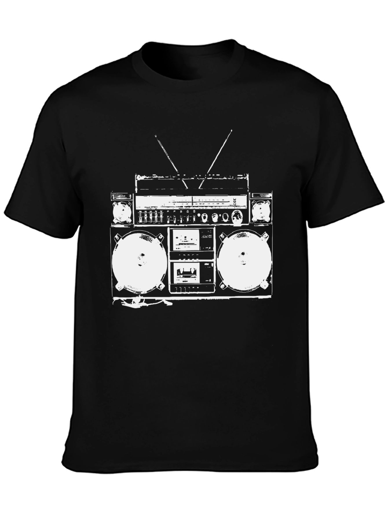 Retro Boombox Graphic Tee - Classic Hip Hop Style
