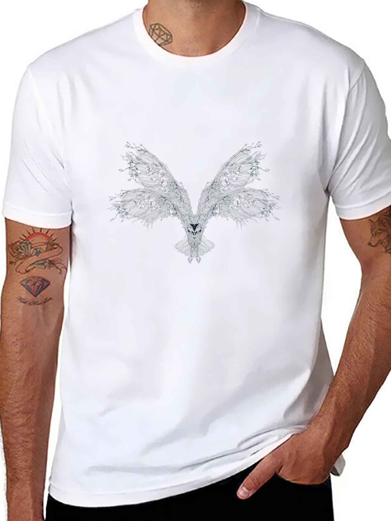 Mens Classic Black Crew Neck T-Shirt