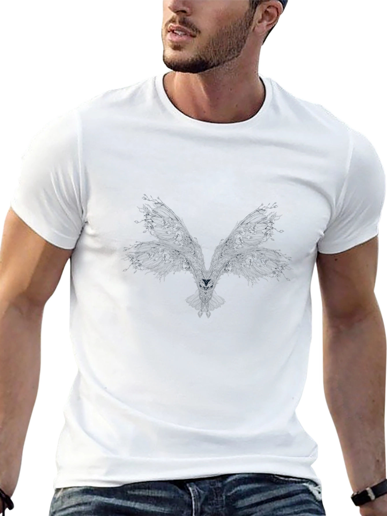 Mens Classic Black Crew Neck T-Shirt