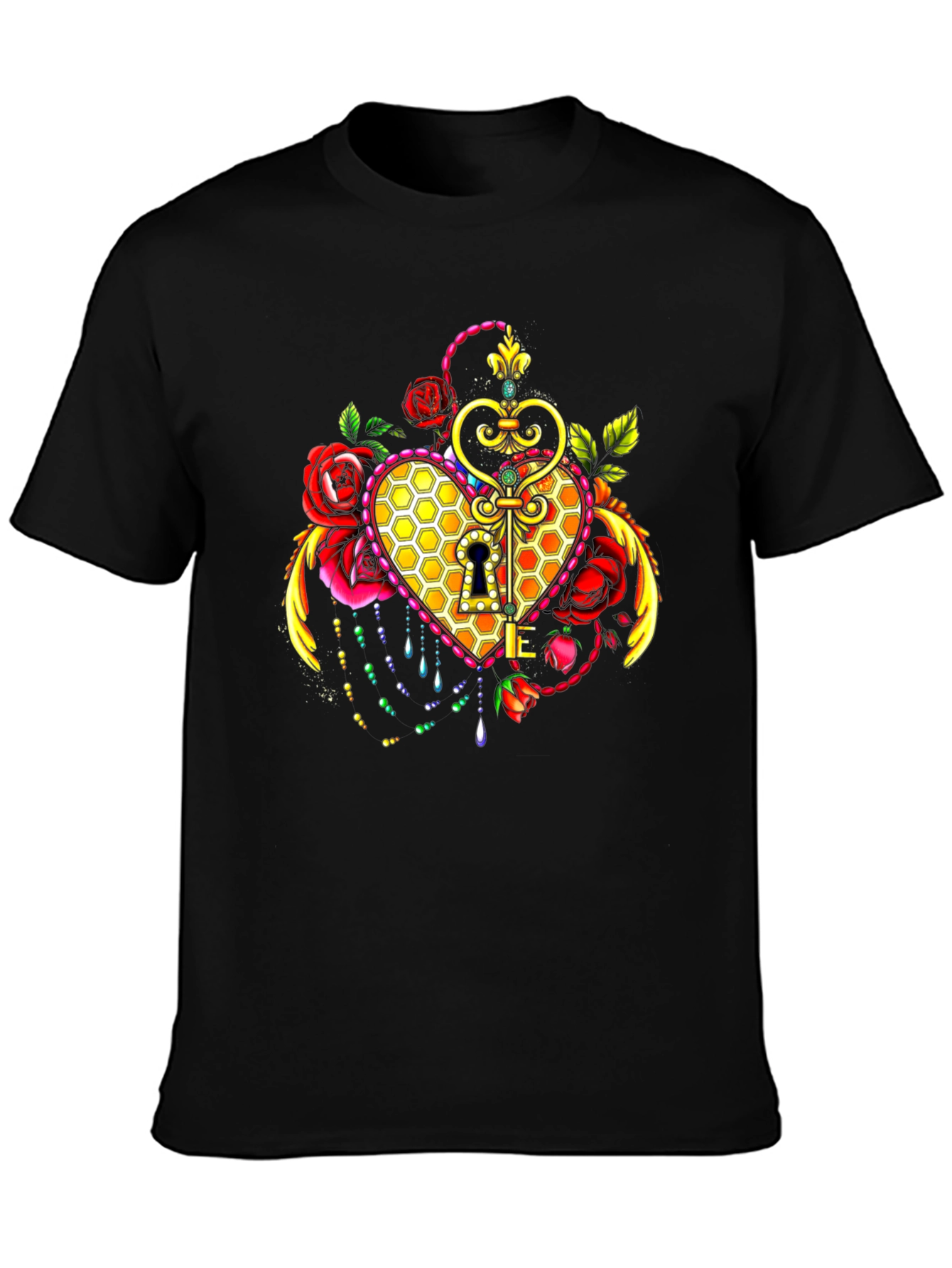 Heart & Key Graphic T-Shirt