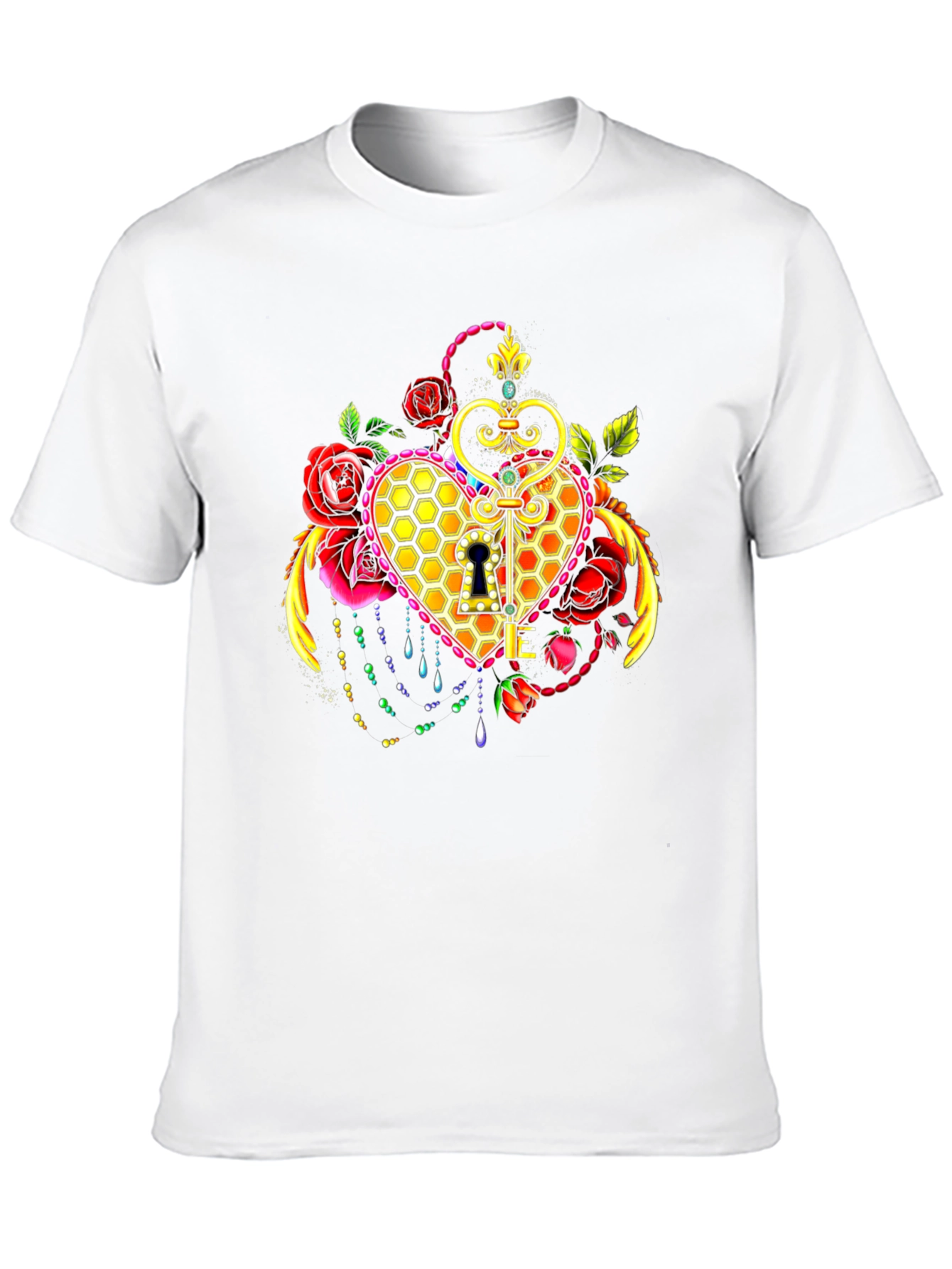 Heart & Key Graphic T-Shirt