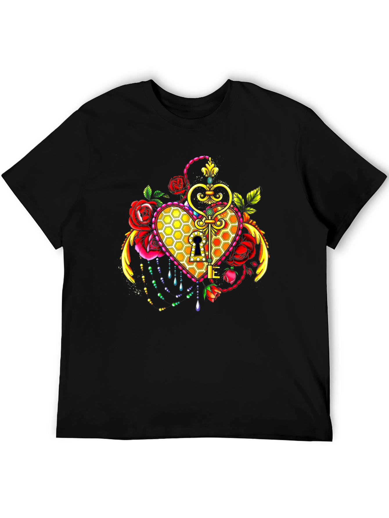 Heart & Key Graphic T-Shirt