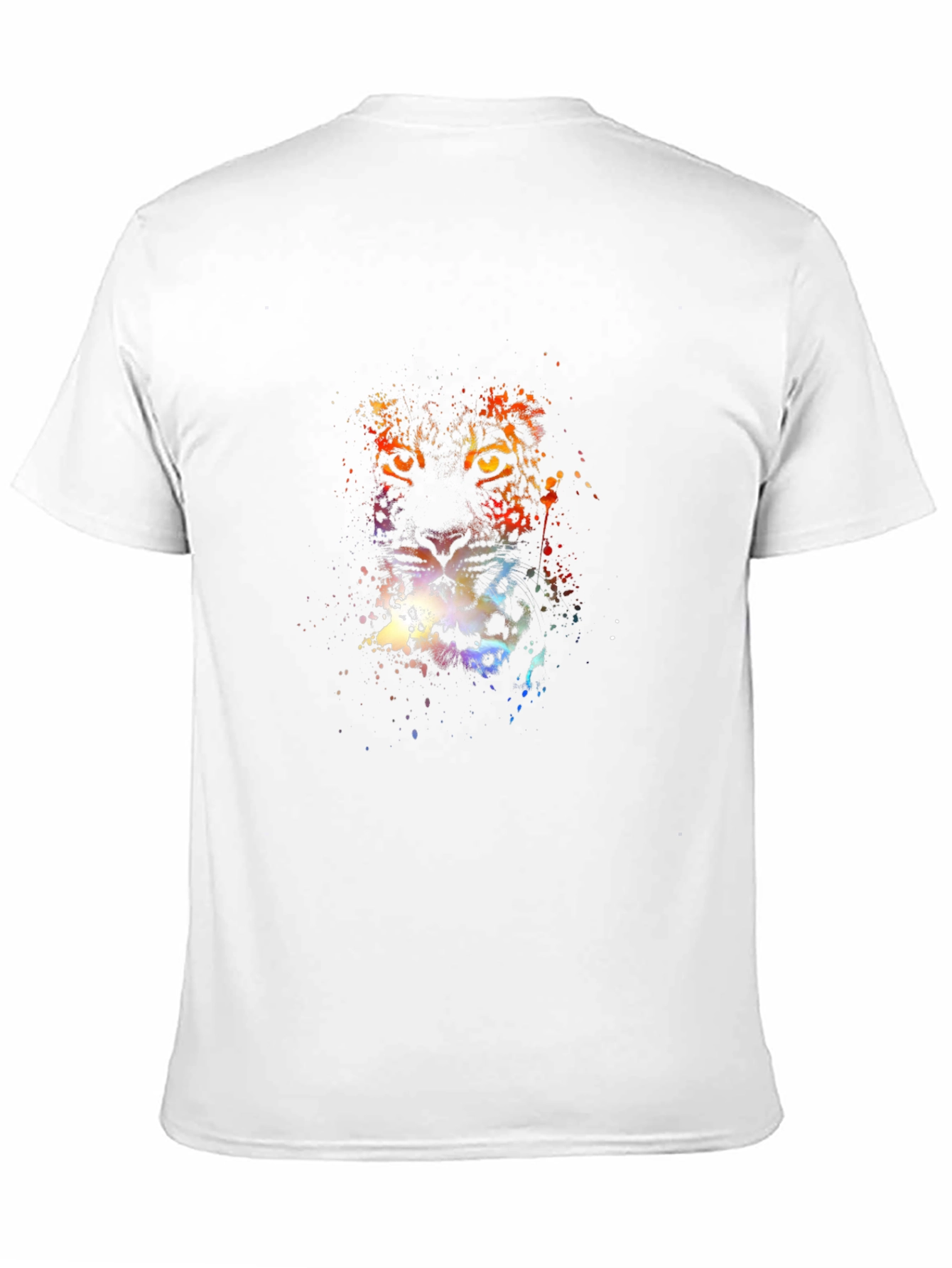 Vibrant Leopard Print Mens Black T-Shirt