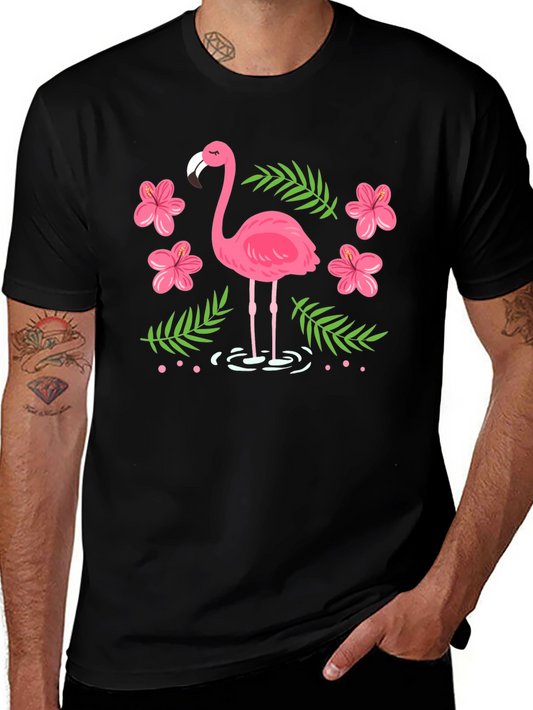 Tropical Flamingo Graphic Tee - Island Style T-Shirt