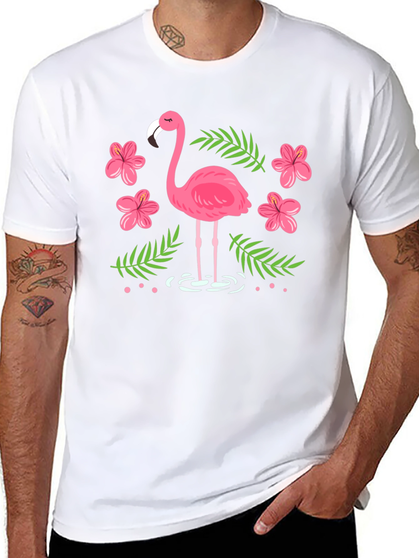 Tropical Flamingo Graphic Tee - Island Style T-Shirt