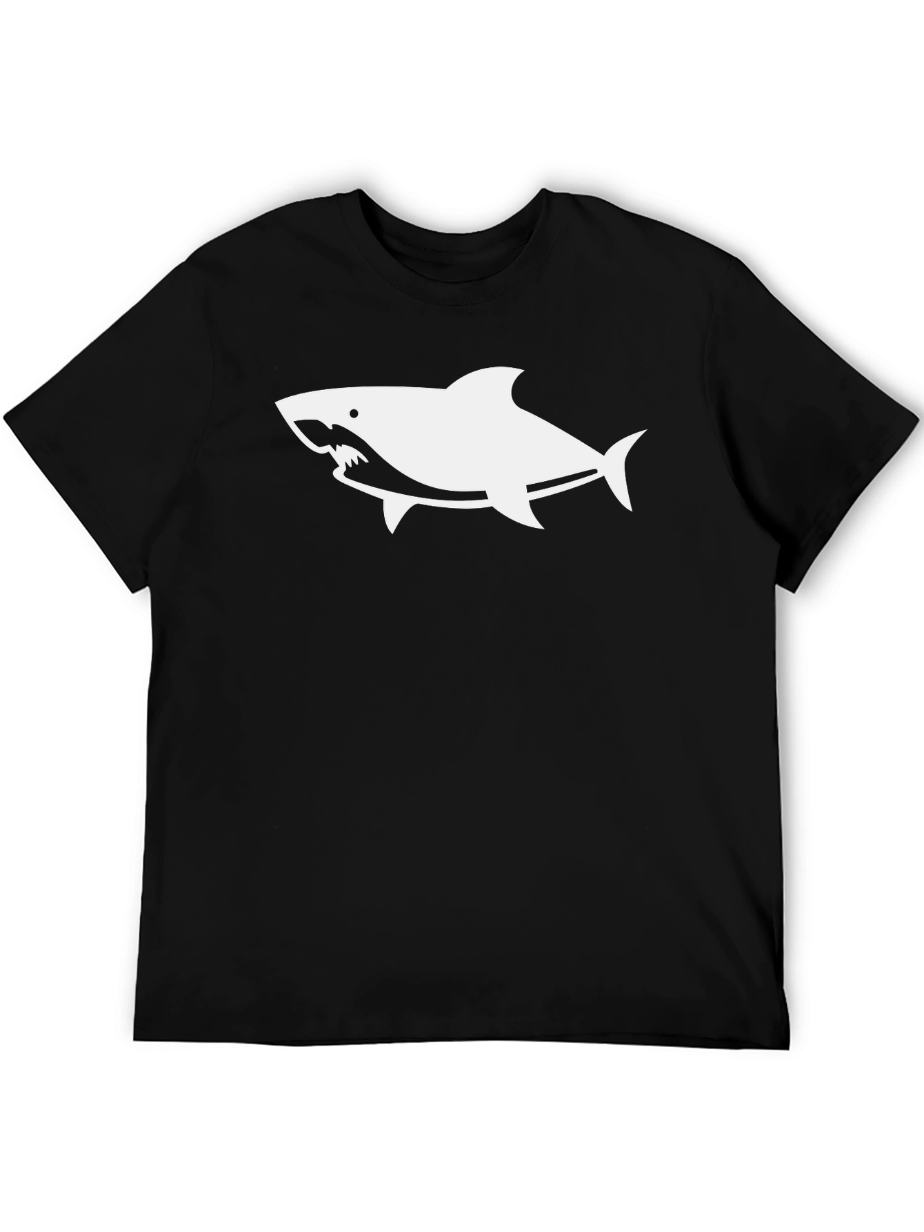 Shark Graphic Print Black T-Shirt