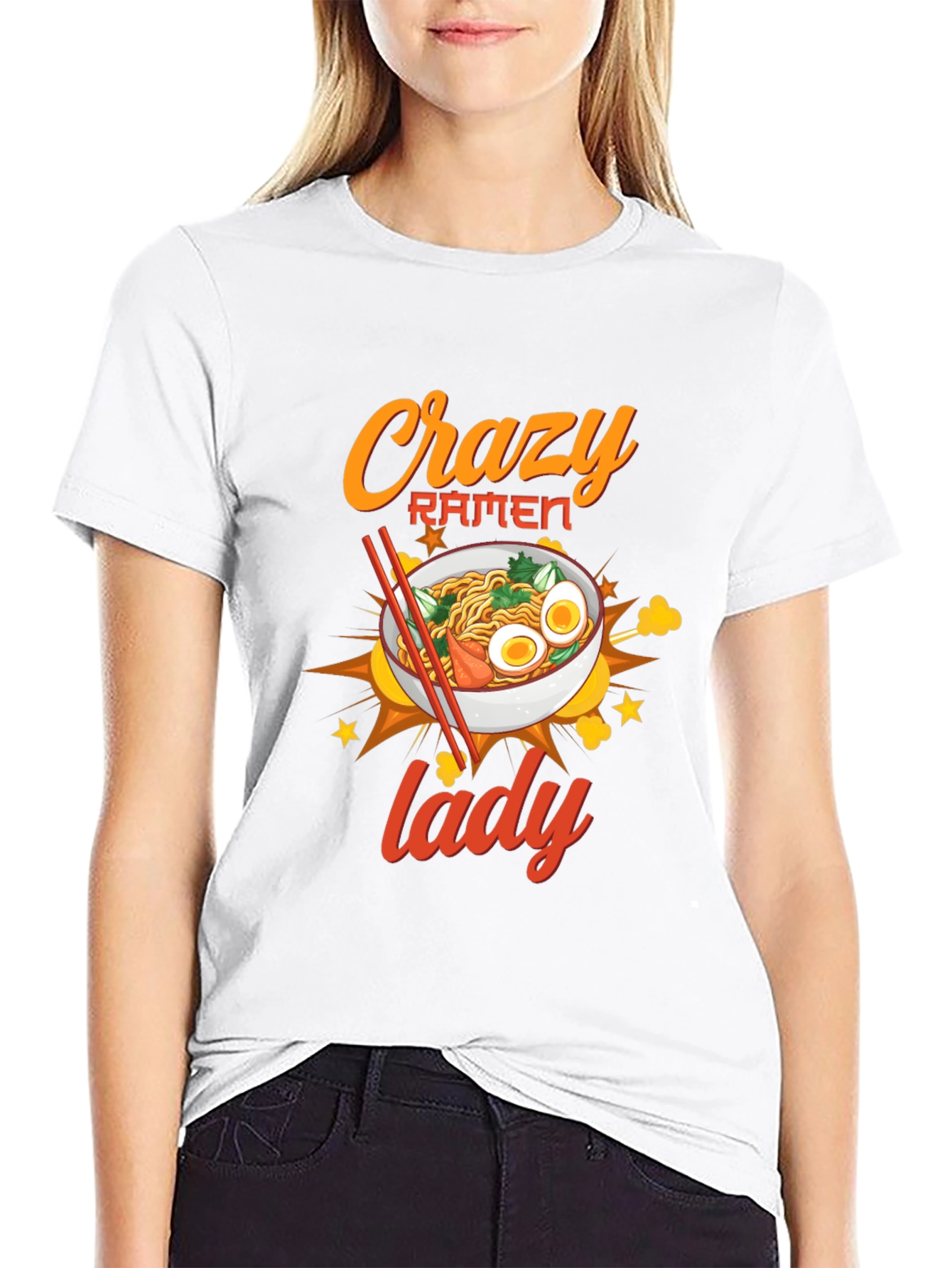 Crazy Ramen Lady Graphic Tee - Unisex