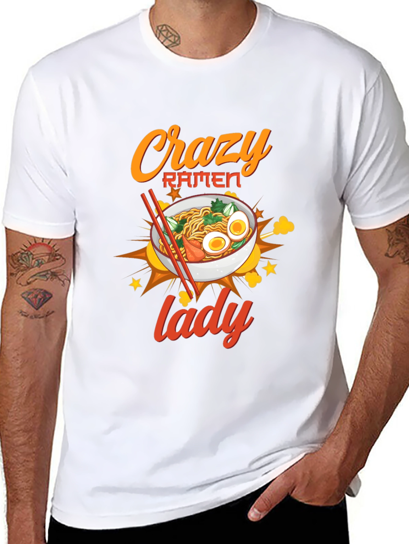 Crazy Ramen Lady Graphic Tee - Unisex