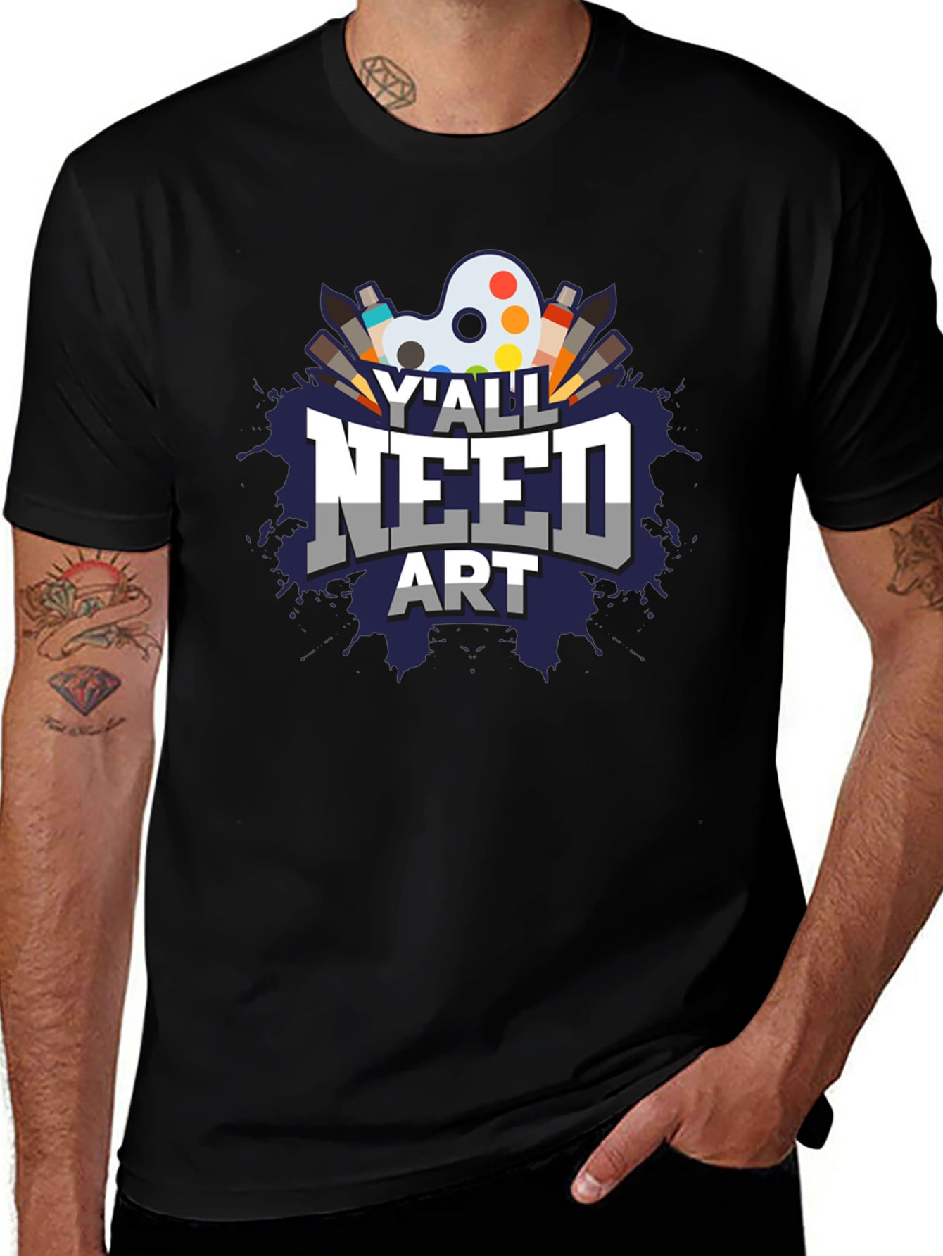 Yall Need Art Graphic T-Shirt - Artist Palette Design