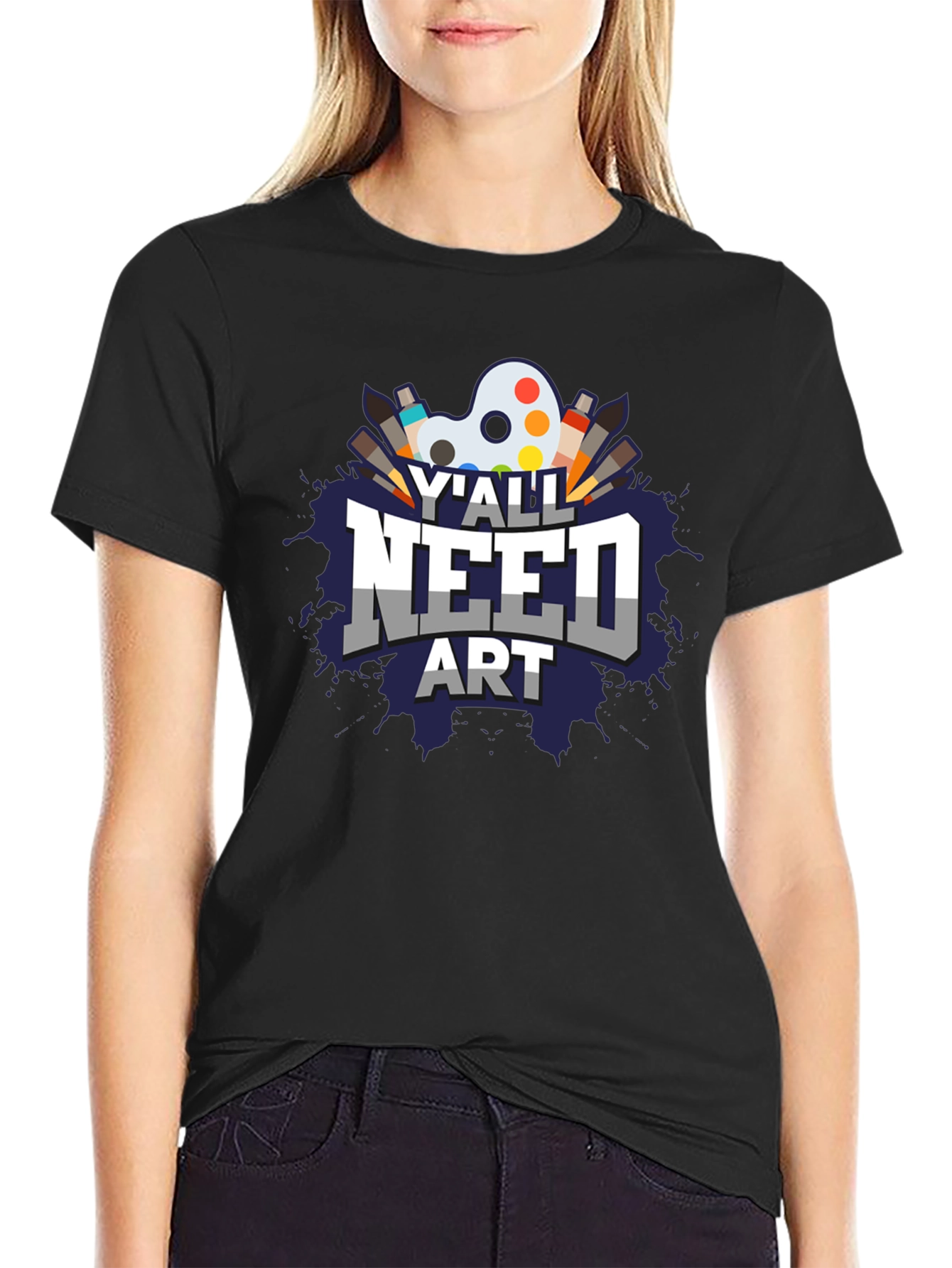 Yall Need Art Graphic T-Shirt - Artist Palette Design