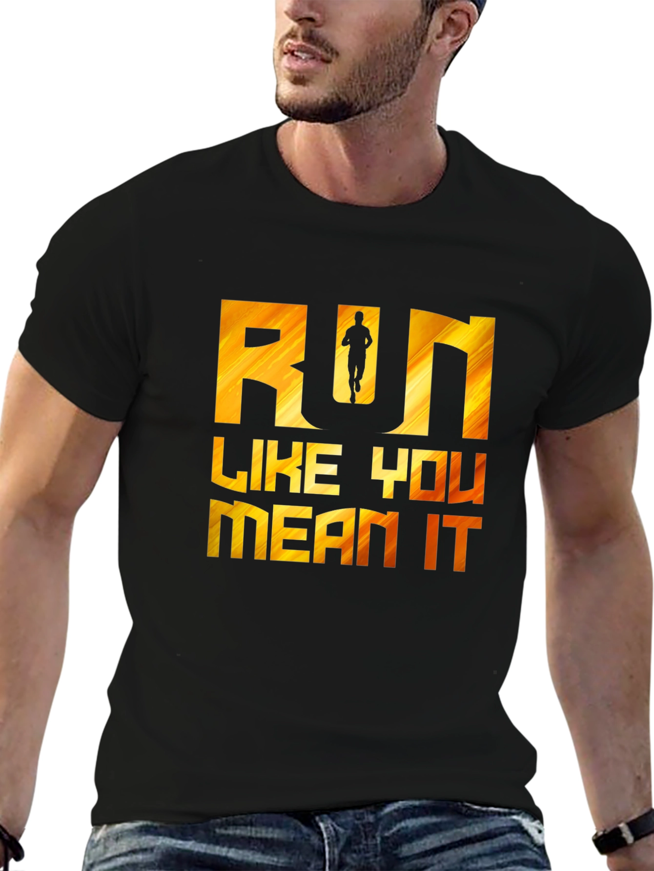 Run Like You Mean It Graphic Tee - Black